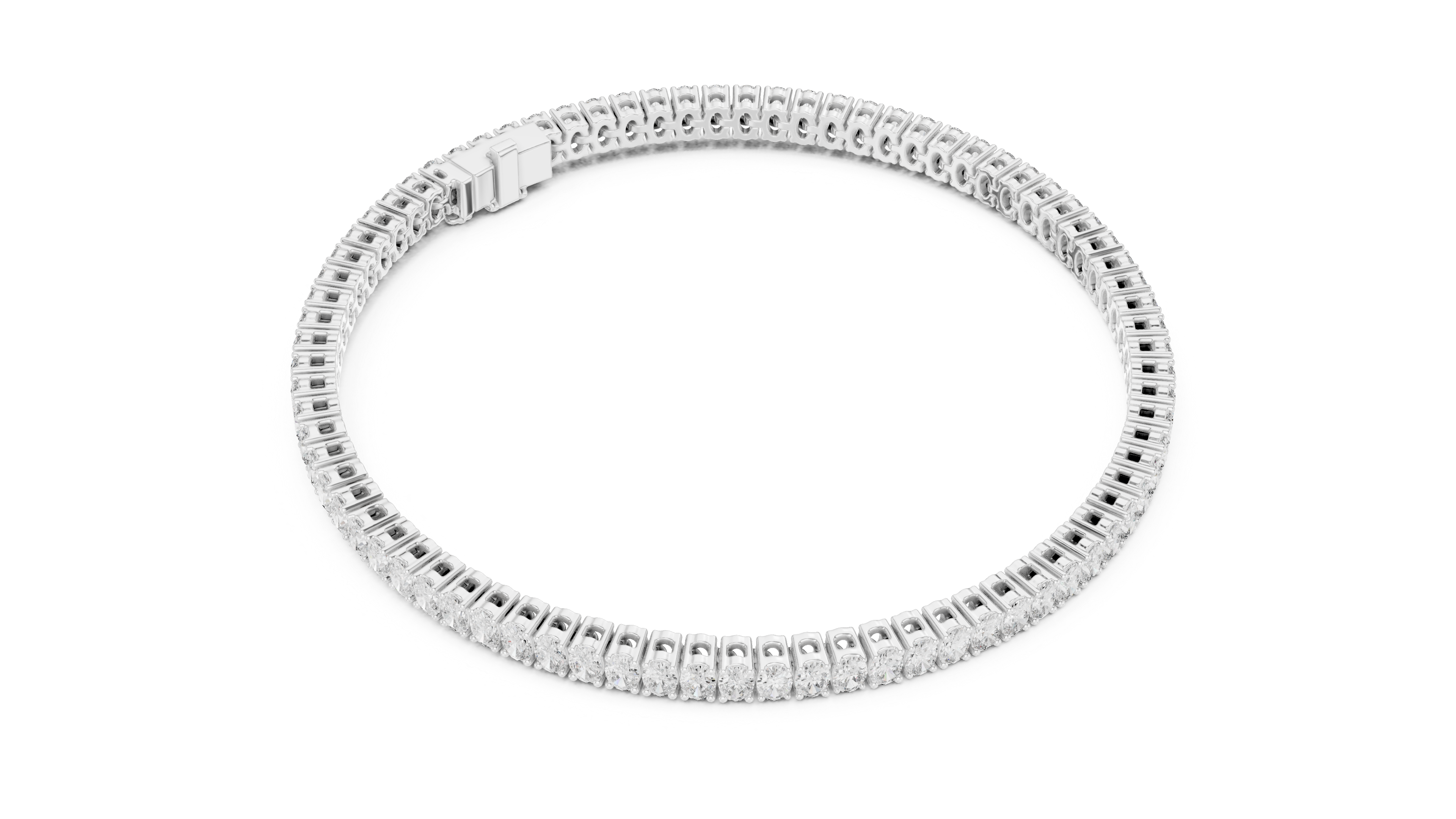 11.85 CT EF VS/SI Lab Grown Oval Cut Diamond Tennis Wedding Bracelet For Women's 14K Yellow Gold