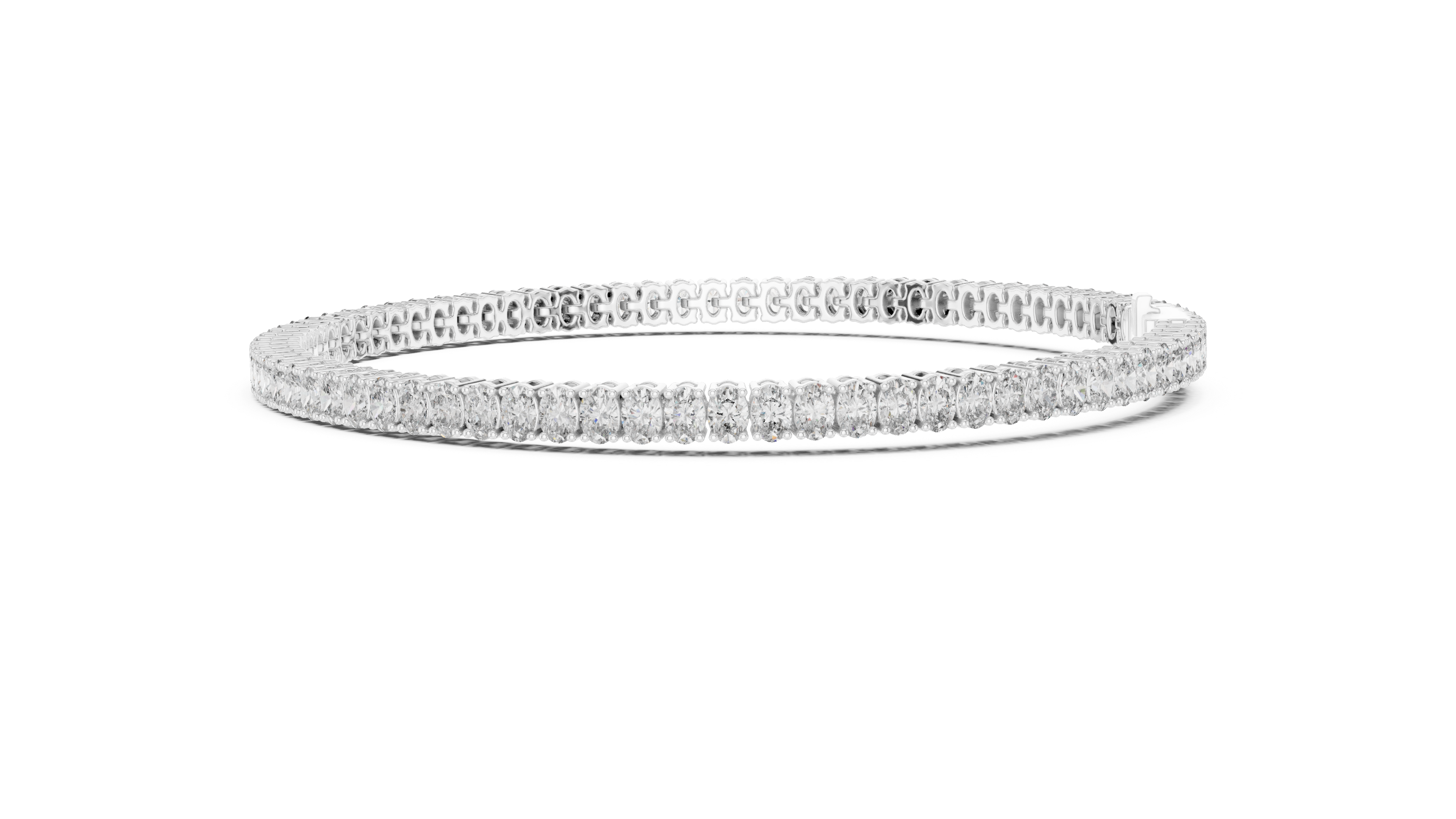 11.85 CT EF VS/SI Lab Grown Oval Cut Diamond Tennis Wedding Bracelet For Women's 14K Yellow Gold