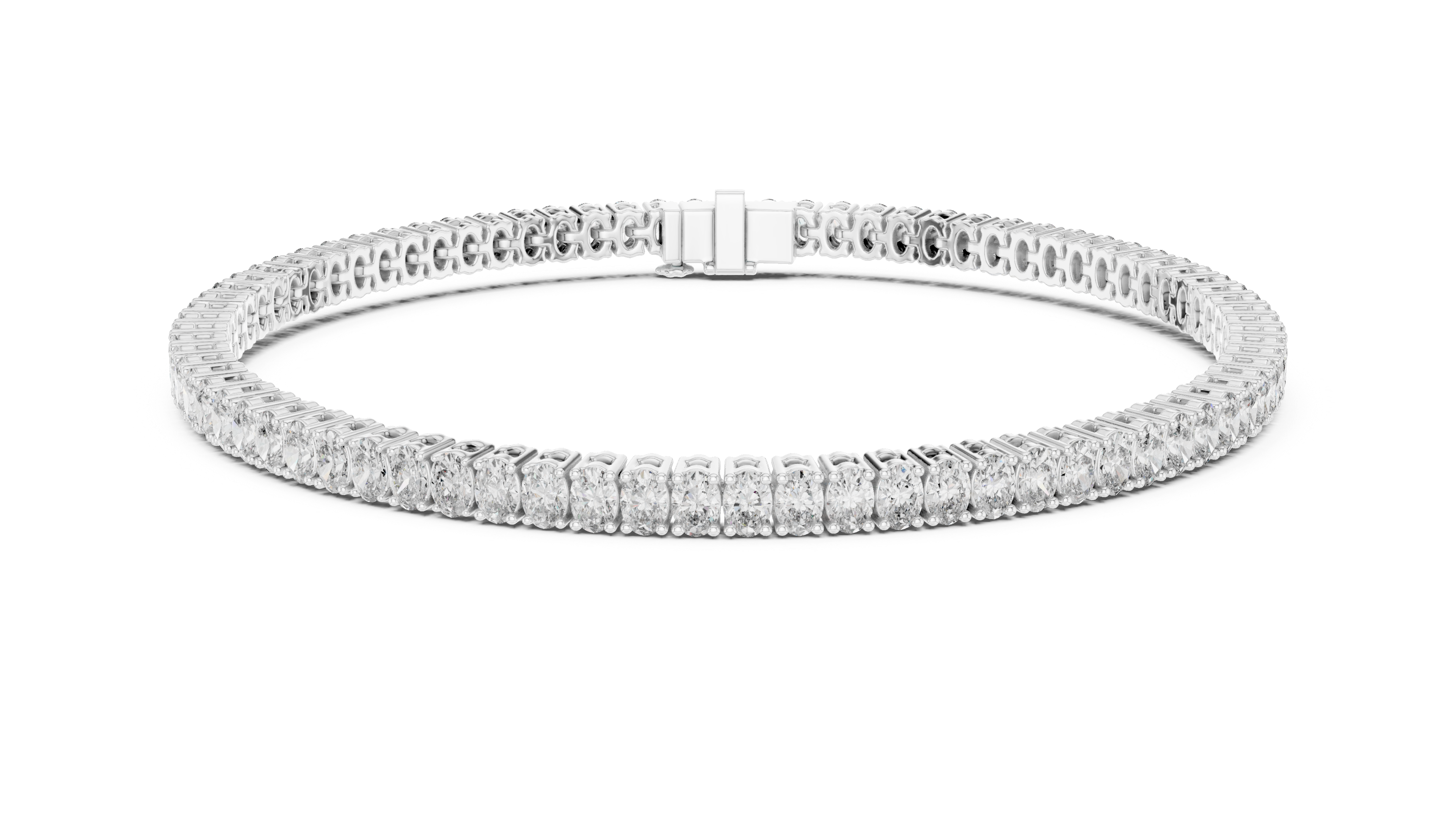 11.85 CT EF VS/SI Lab Grown Oval Cut Diamond Tennis Wedding Bracelet For Women's 14K Yellow Gold