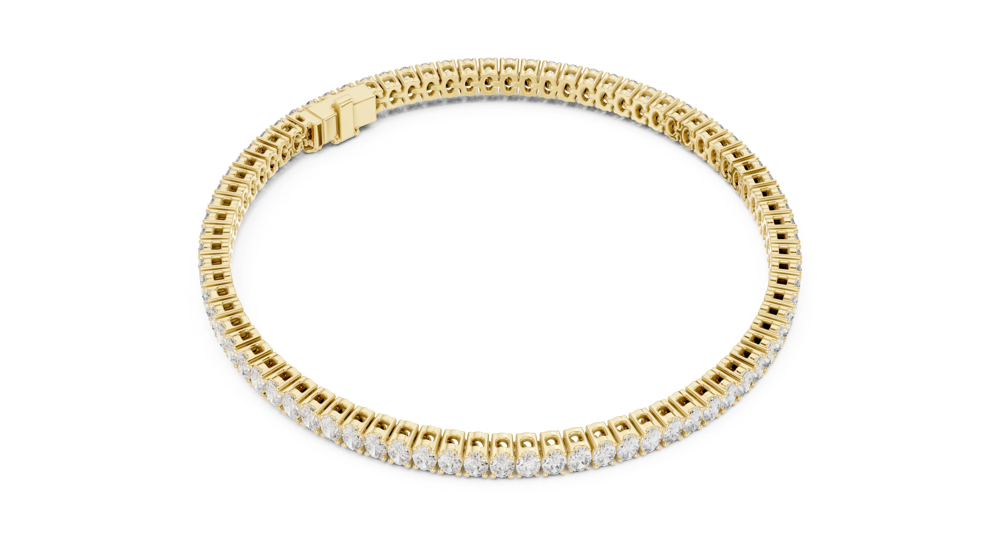 11.85 CT EF VS/SI Lab Grown Oval Cut Diamond Tennis Wedding Bracelet For Women's 14K Yellow Gold