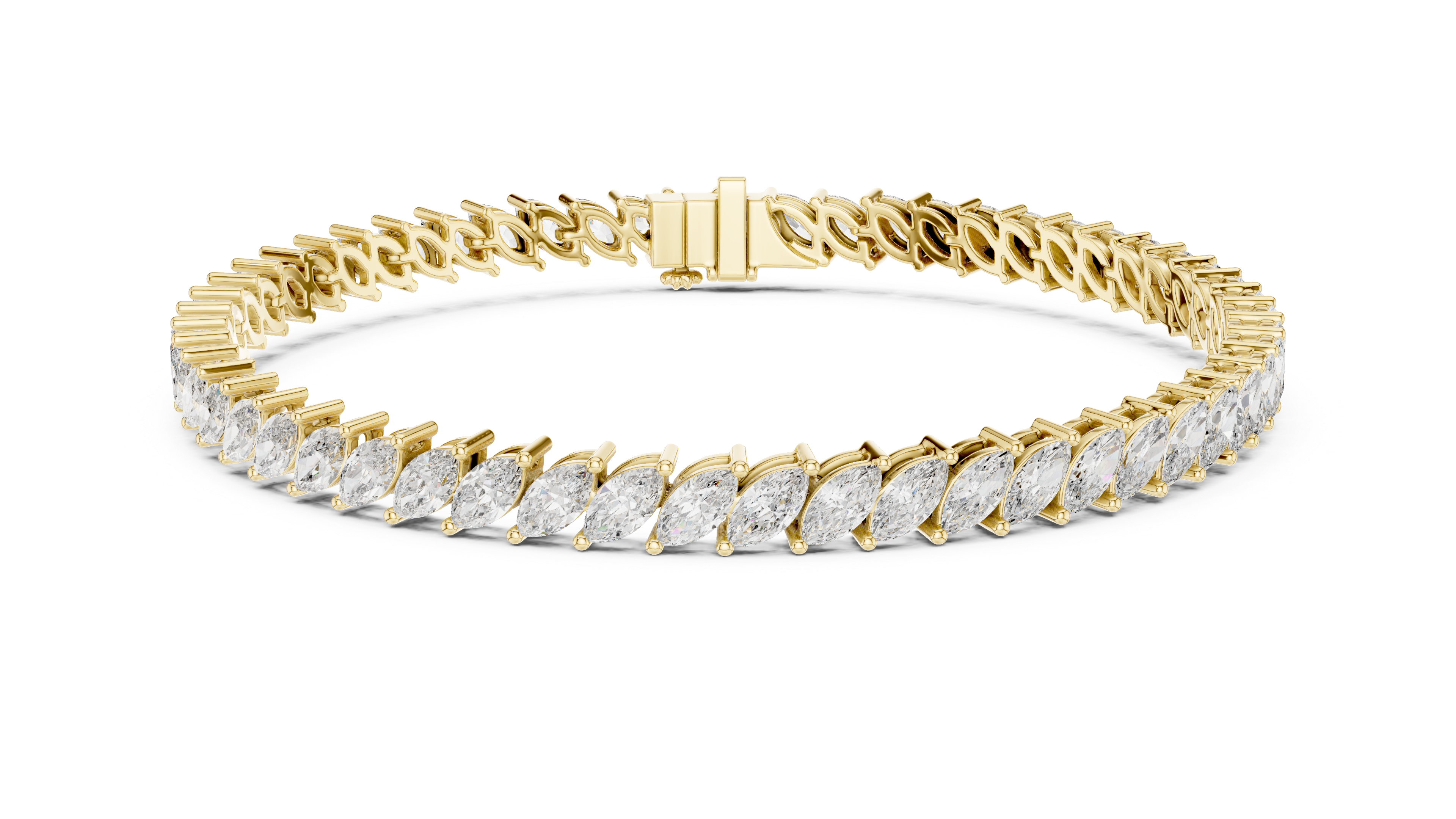 8.4 CT EF VS/SI Lab Grown Certified Marquise Cut Diamond Tennis Wedding Bracelet For Women's 14K White Gold