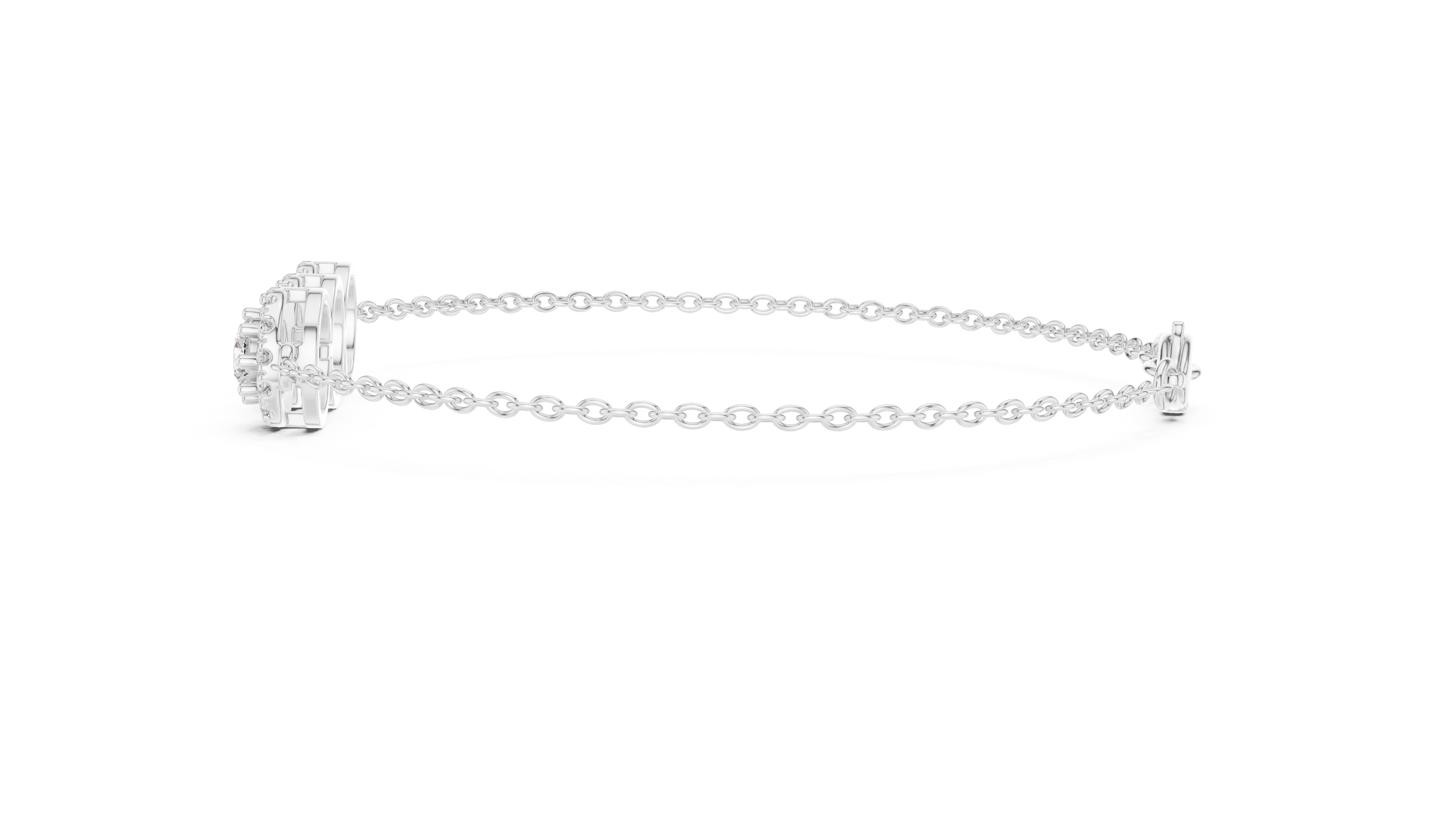 1.29CT EF VS/SI Lab Grown Certified Round Cut Diamond Chain Wedding Bracelet For Women's 14K Yellow Gold