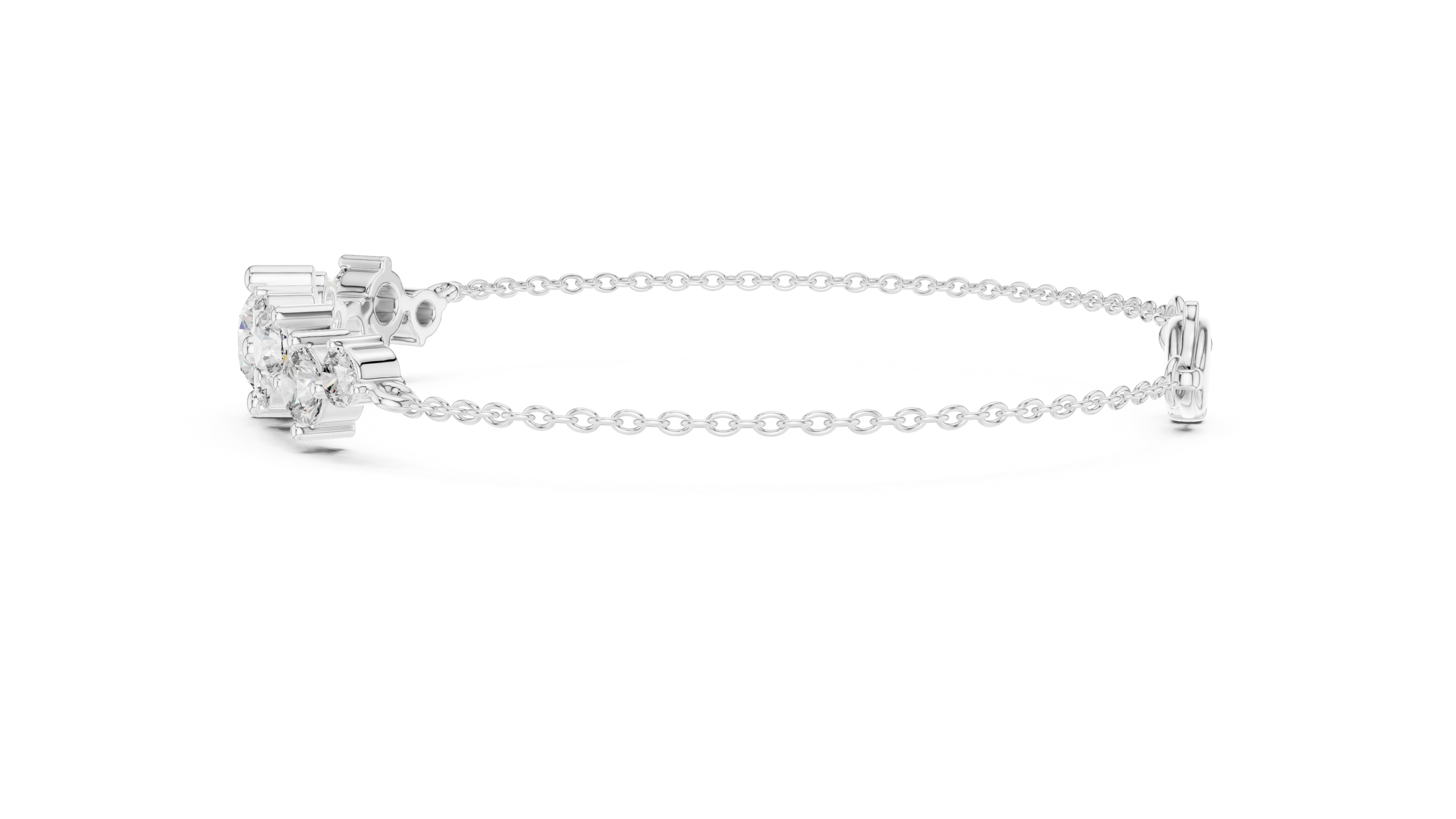 3.03 CT EF VS/SI Lab Grown Certified Round Cut Diamond Chain Wedding Bracelet For Women's 14K Rose Gold