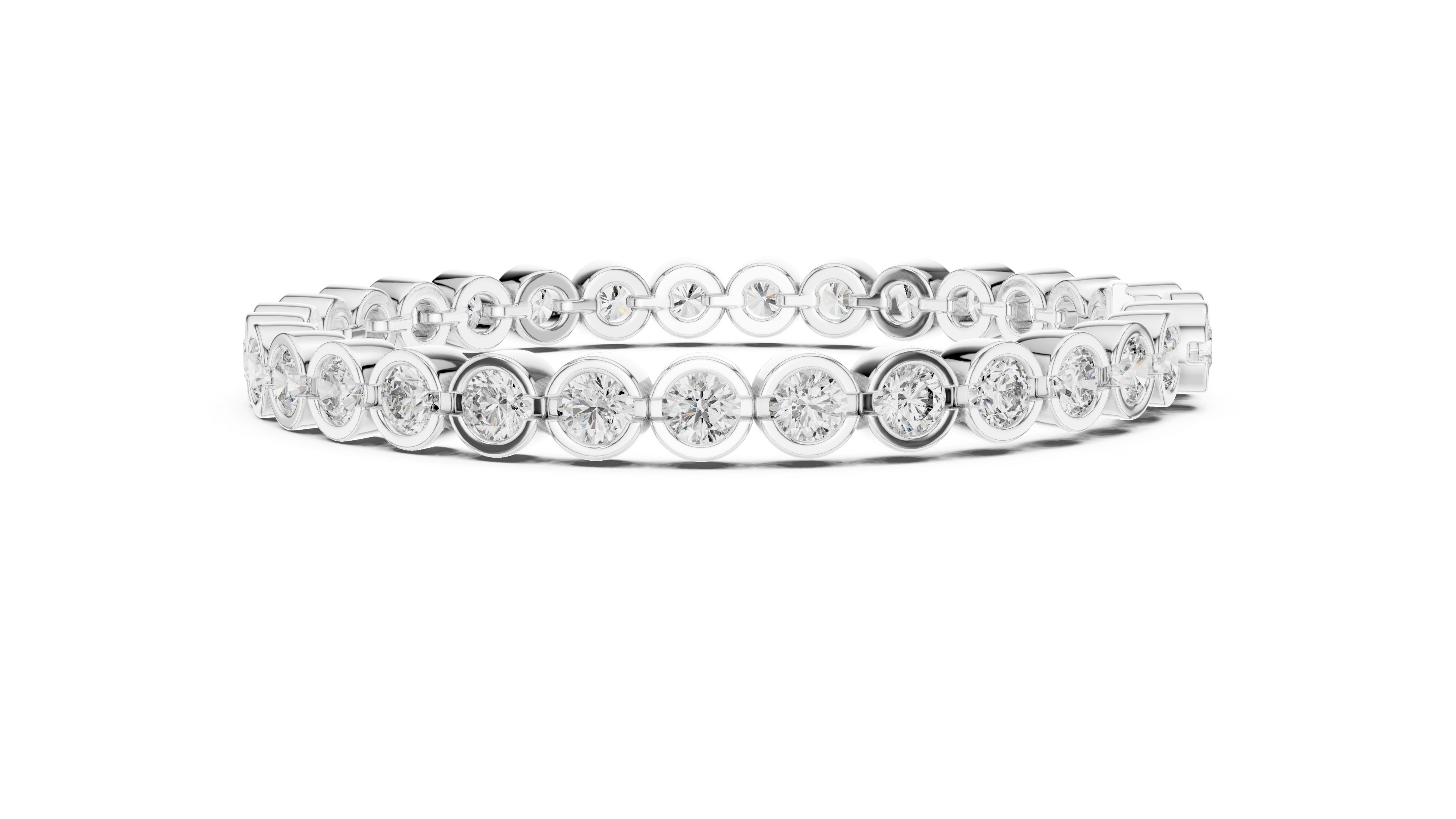 9.3 CT EF VS/SI Lab Grown Certified Round Cut Diamond Tennis Wedding Bracelet For Women's 14K White Gold