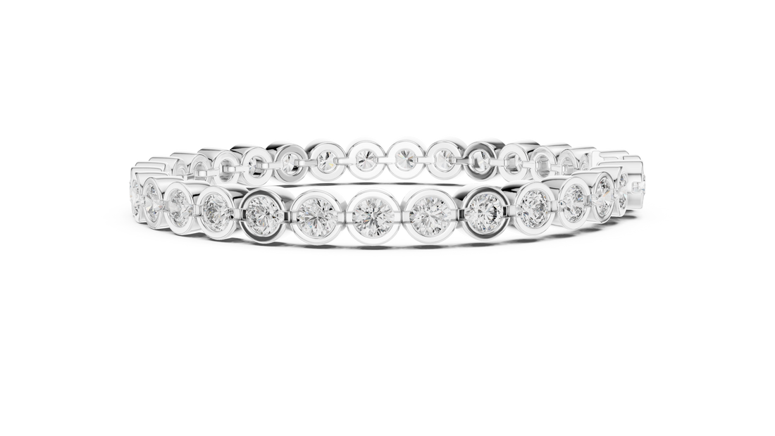 9.3 CT EF VS/SI Lab Grown Certified Round Cut Diamond Tennis Wedding Bracelet For Women's 14K White Gold