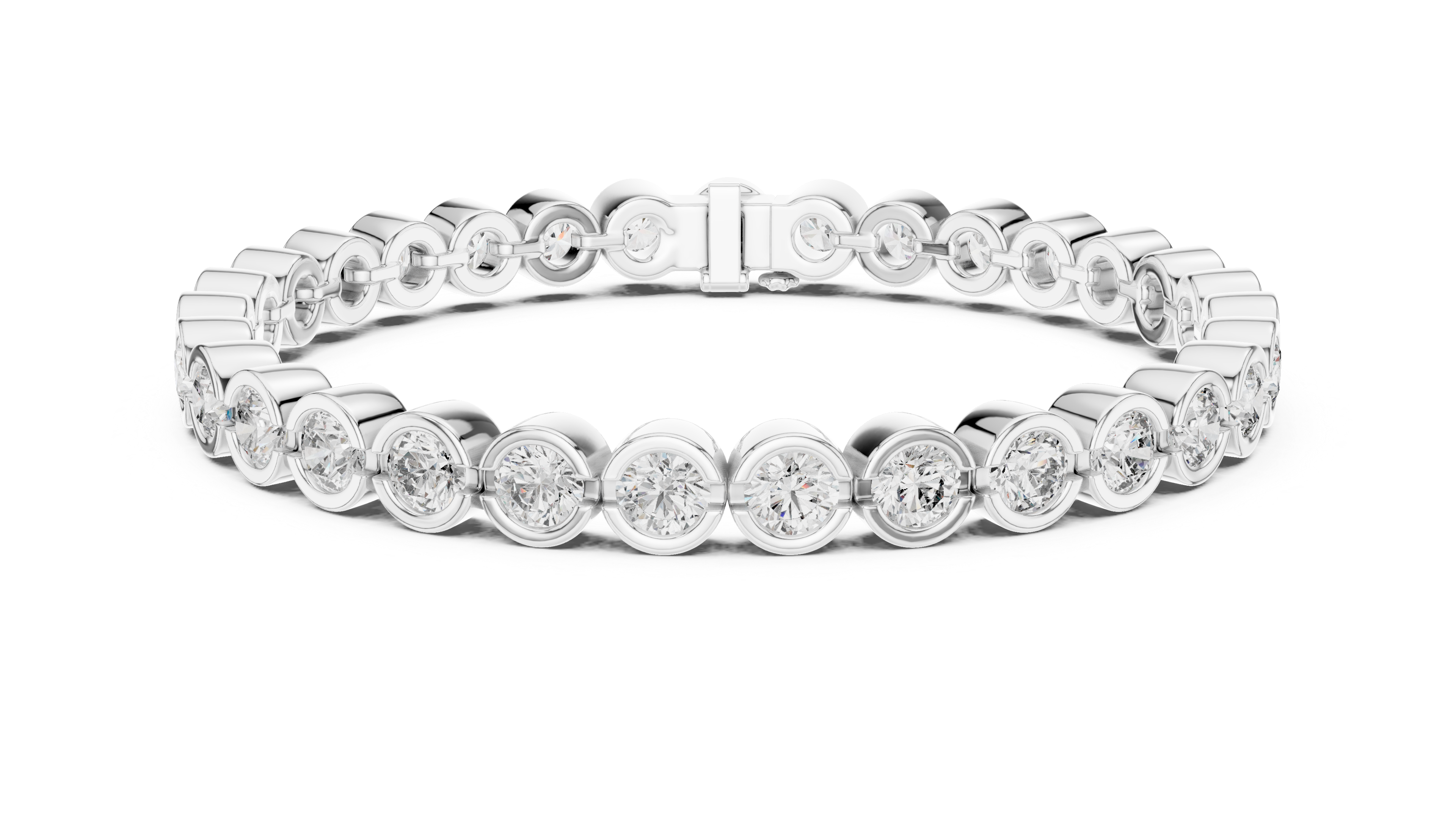 9.3 CT EF VS/SI Lab Grown Certified Round Cut Diamond Tennis Wedding Bracelet For Women's 14K White Gold