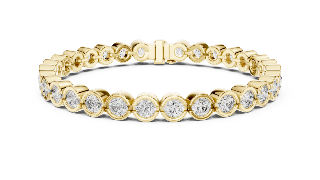 9.3 CT EF VS/SI Lab Grown Certified Round Cut Diamond Tennis Wedding Bracelet For Women's 14K White Gold