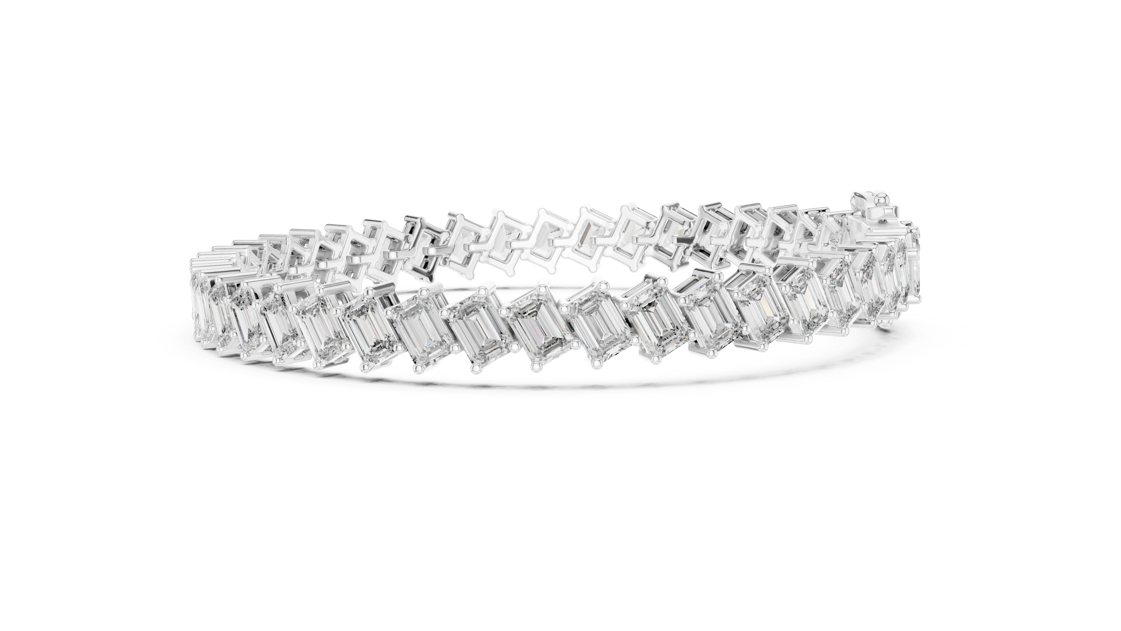 7.52 CT EF VS/SI Lab Grown Certified Emerald Cut Diamond Tennis Wedding Bracelet For Women's 14K Rose Gold