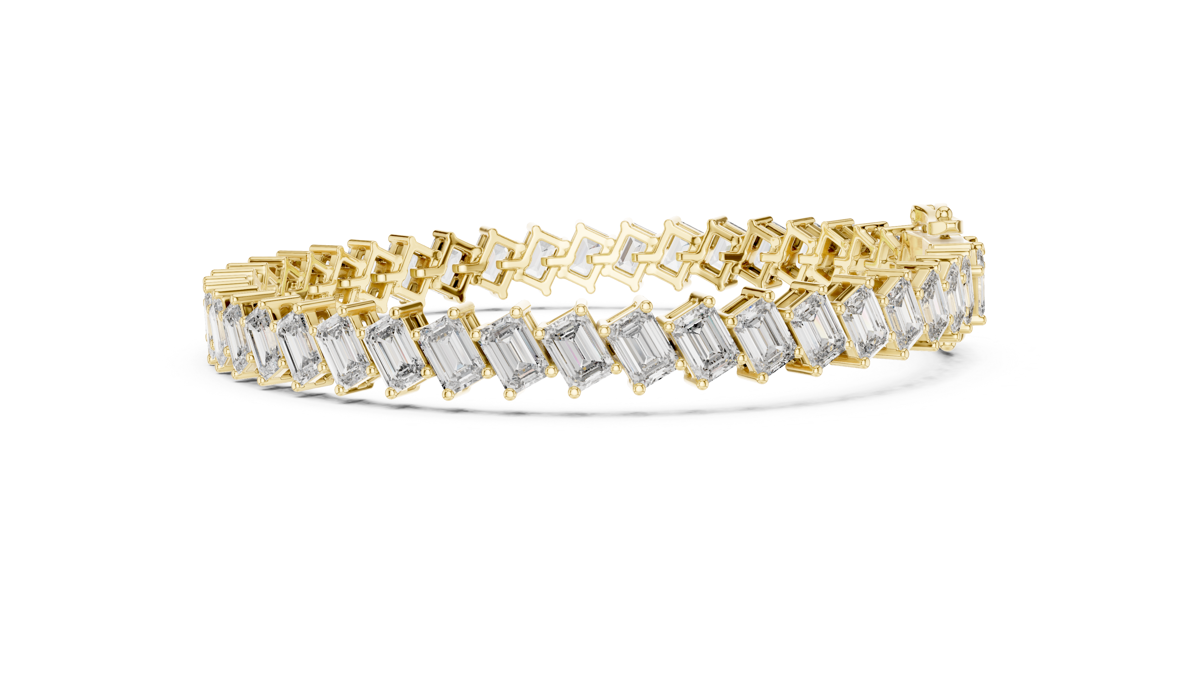 7.52 CT EF VS/SI Lab Grown Certified Emerald Cut Diamond Tennis Wedding Bracelet For Women's 14K Rose Gold