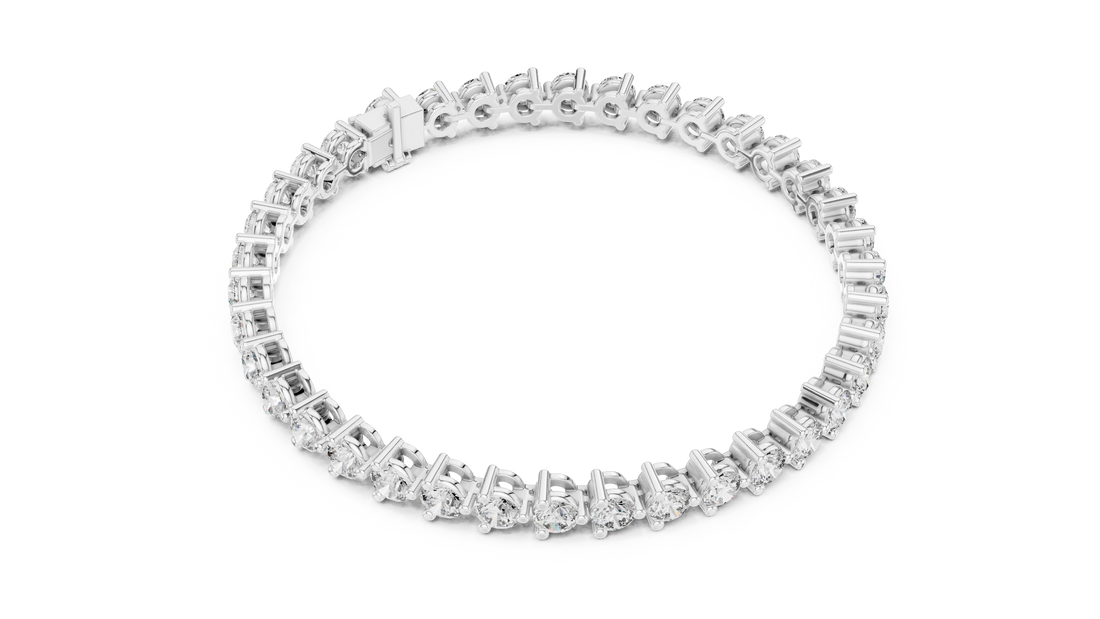 7.98 CT EF VS/SI Lab Grown Certified Round Cut Diamond Tennis Wedding Bracelet For Women's 14K Yellow Gold