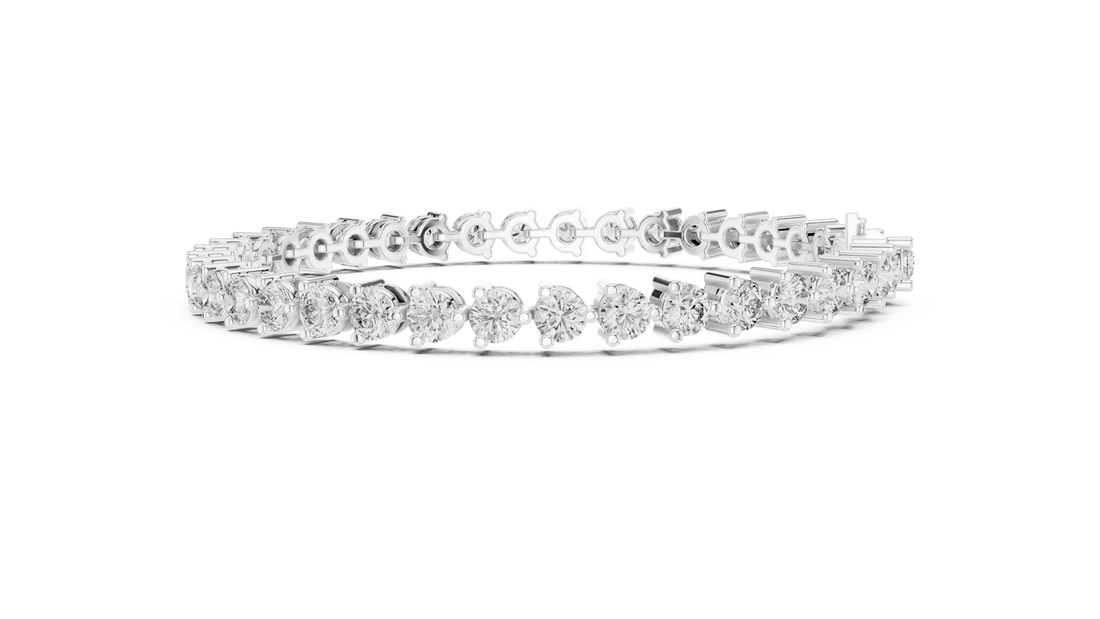 7.98 CT EF VS/SI Lab Grown Certified Round Cut Diamond Tennis Wedding Bracelet For Women's 14K Yellow Gold
