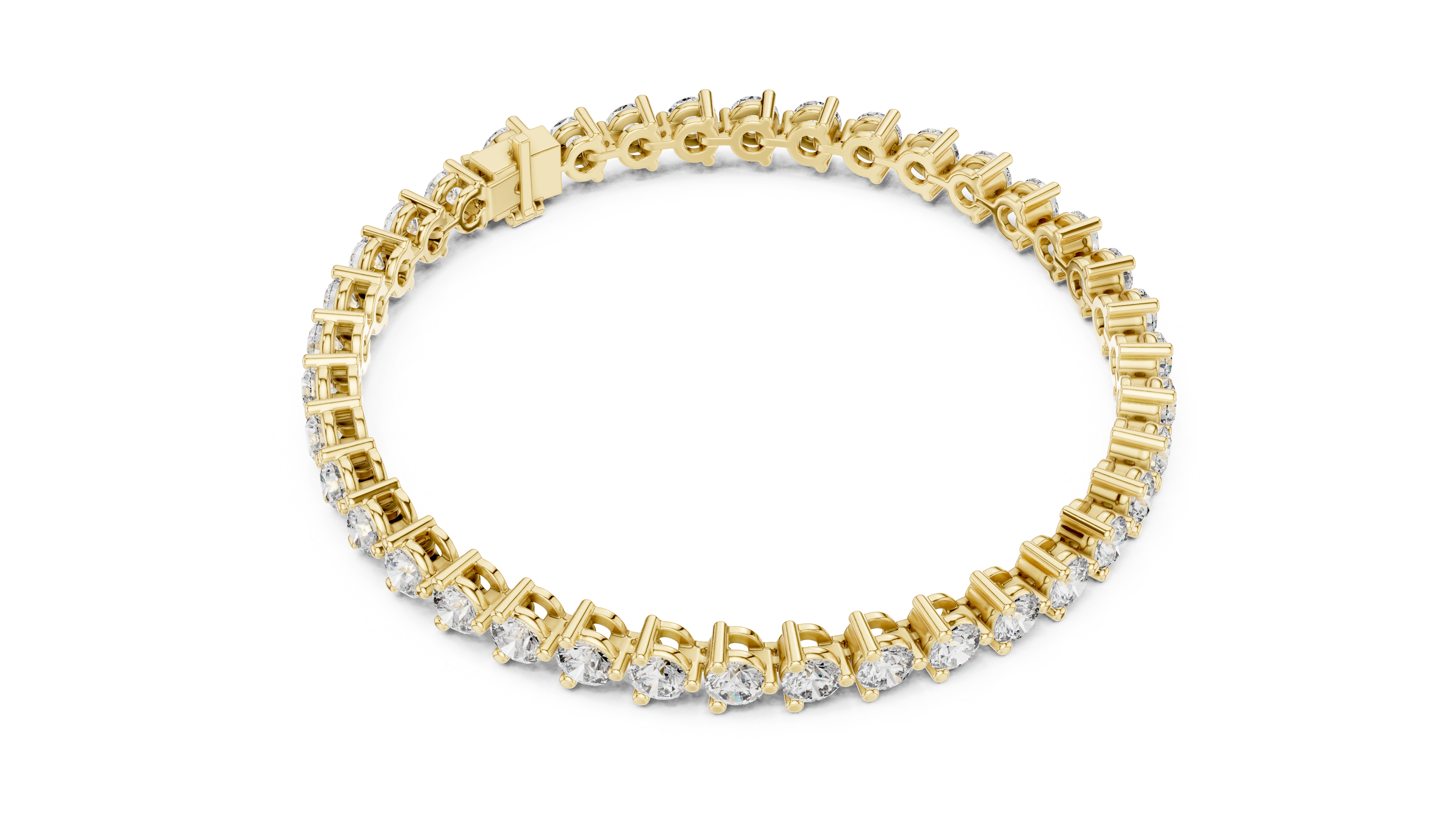 7.98 CT EF VS/SI Lab Grown Certified Round Cut Diamond Tennis Wedding Bracelet For Women's 14K Yellow Gold