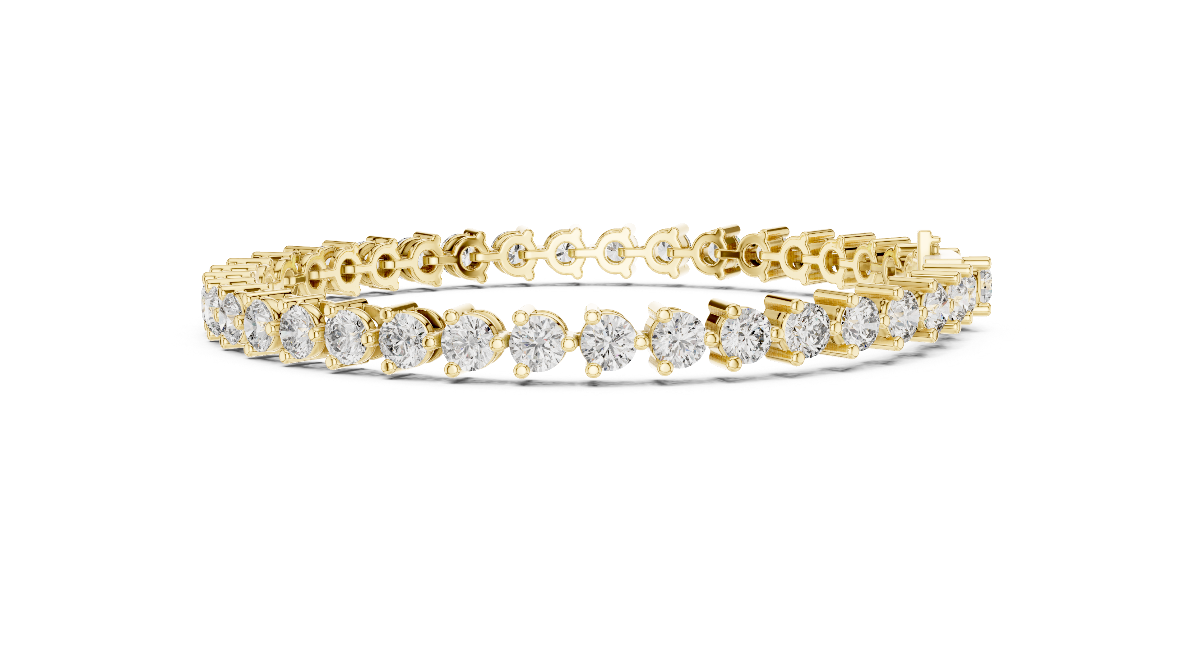 7.98 CT EF VS/SI Lab Grown Certified Round Cut Diamond Tennis Wedding Bracelet For Women's 14K Yellow Gold
