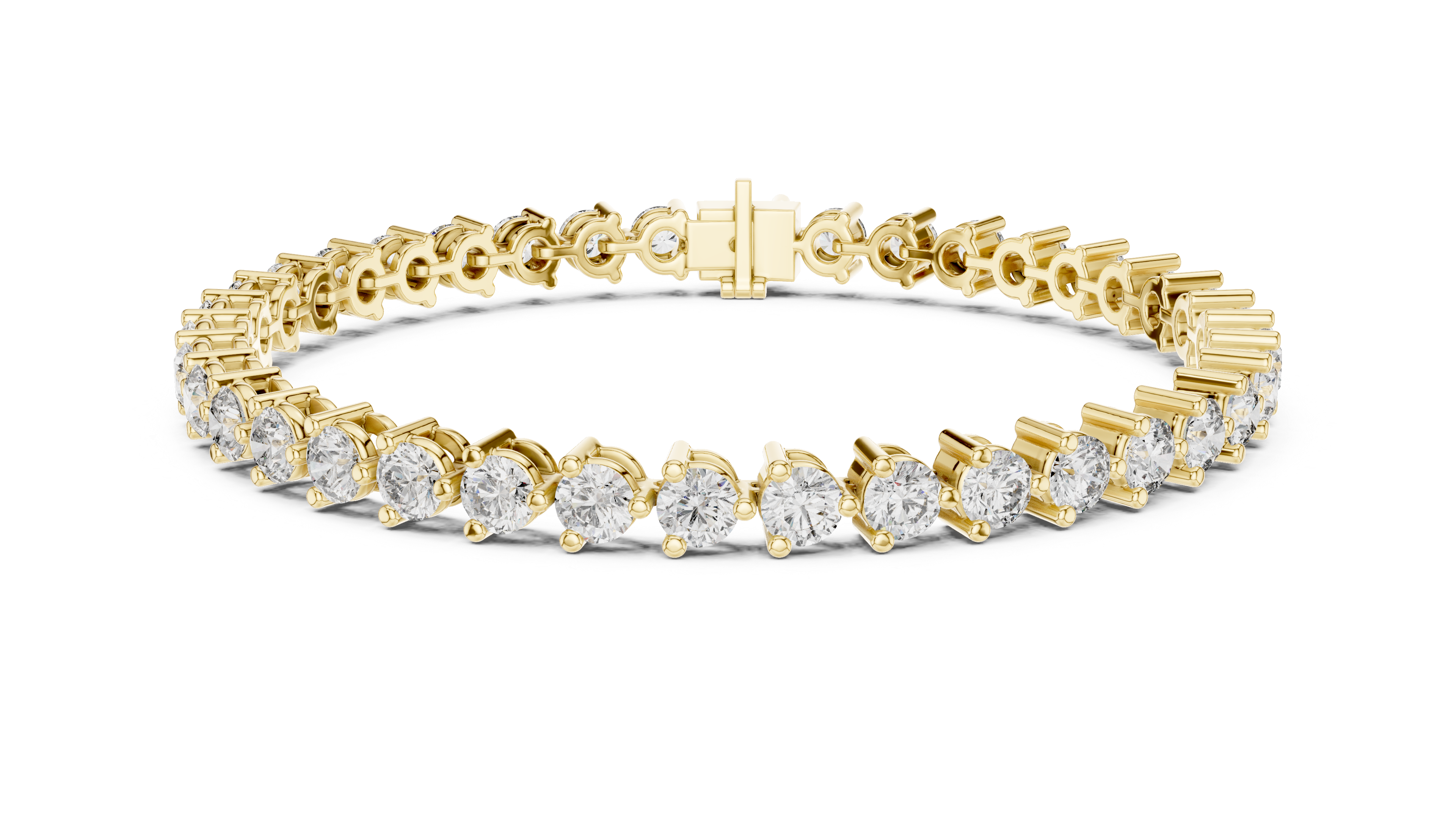 7.98 CT EF VS/SI Lab Grown Certified Round Cut Diamond Tennis Wedding Bracelet For Women's 14K Yellow Gold