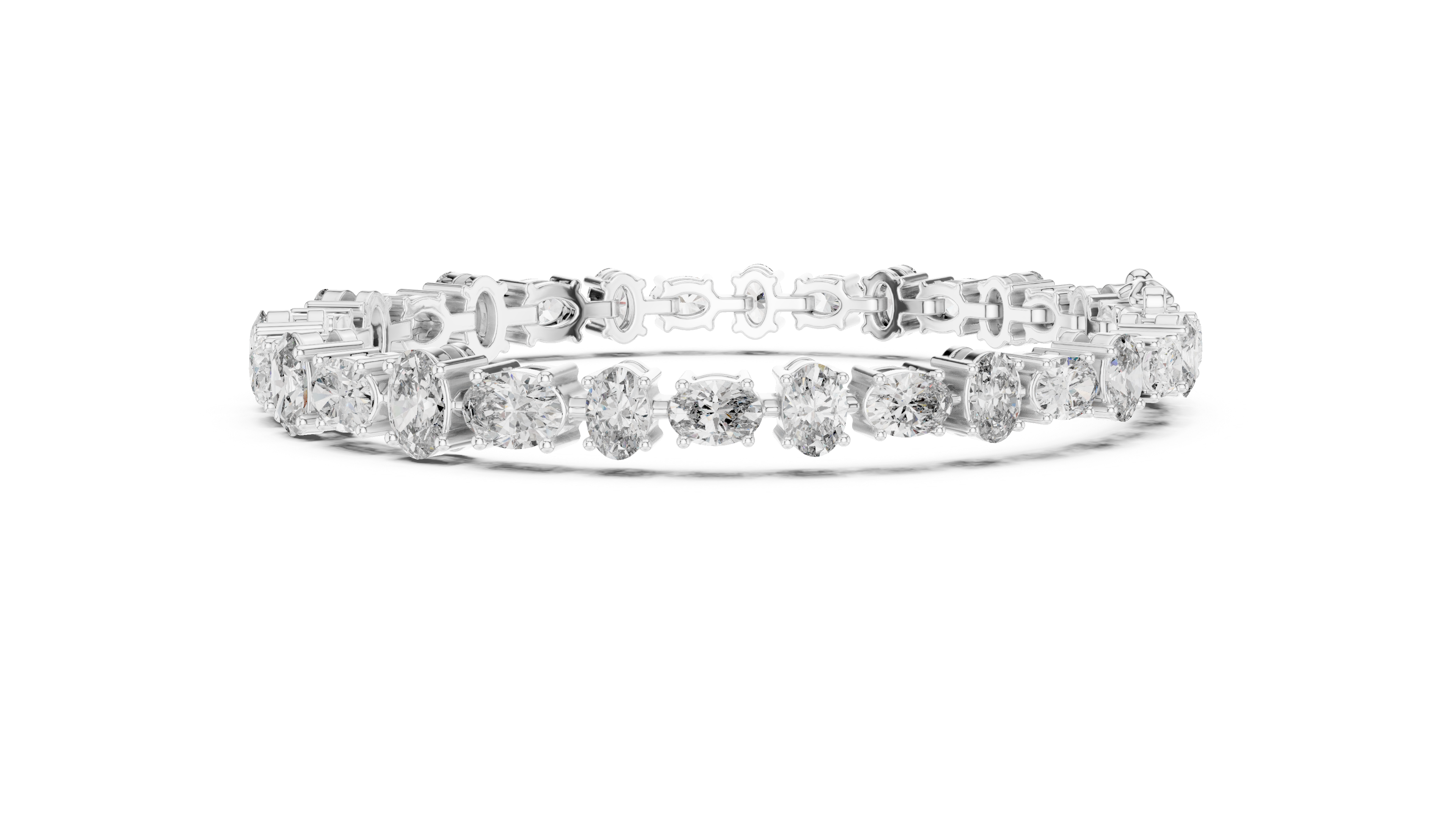 7.71 CT EF VS/SI Lab Grown Certified Oval Cut Diamond Tennis Wedding Bracelet For Women's 14K Rose Gold