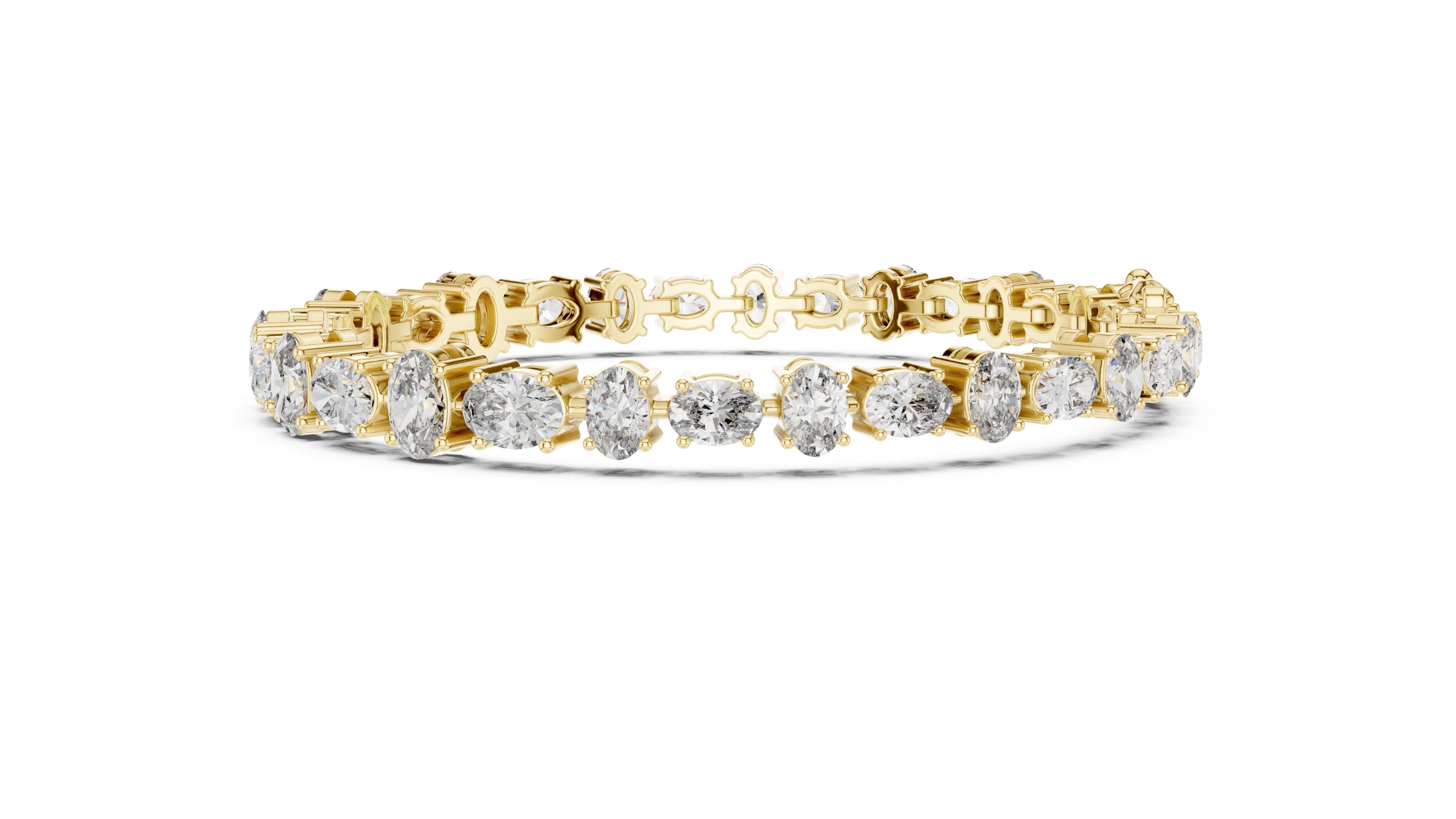 7.71 CT EF VS/SI Lab Grown Certified Oval Cut Diamond Tennis Wedding Bracelet For Women's 14K Rose Gold