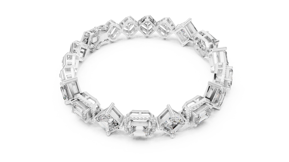 12.04 CT EF VS/SI Lab Grown Certified Diamond Tennis Wedding Bracelet For Women's 14K Yellow Gold