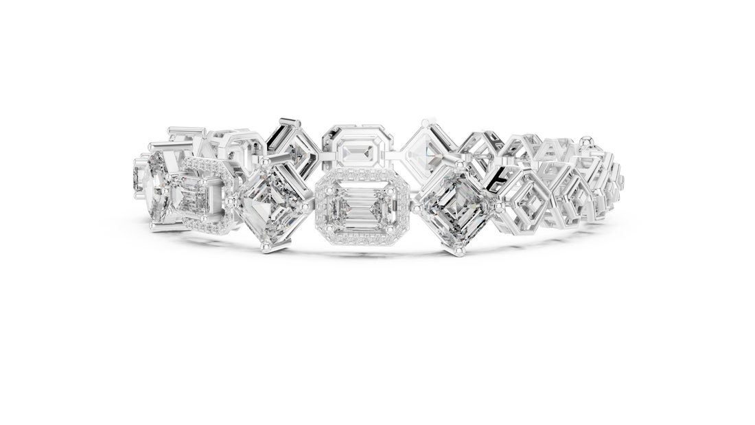 12.04 CT EF VS/SI Lab Grown Certified Diamond Tennis Wedding Bracelet For Women's 14K Yellow Gold