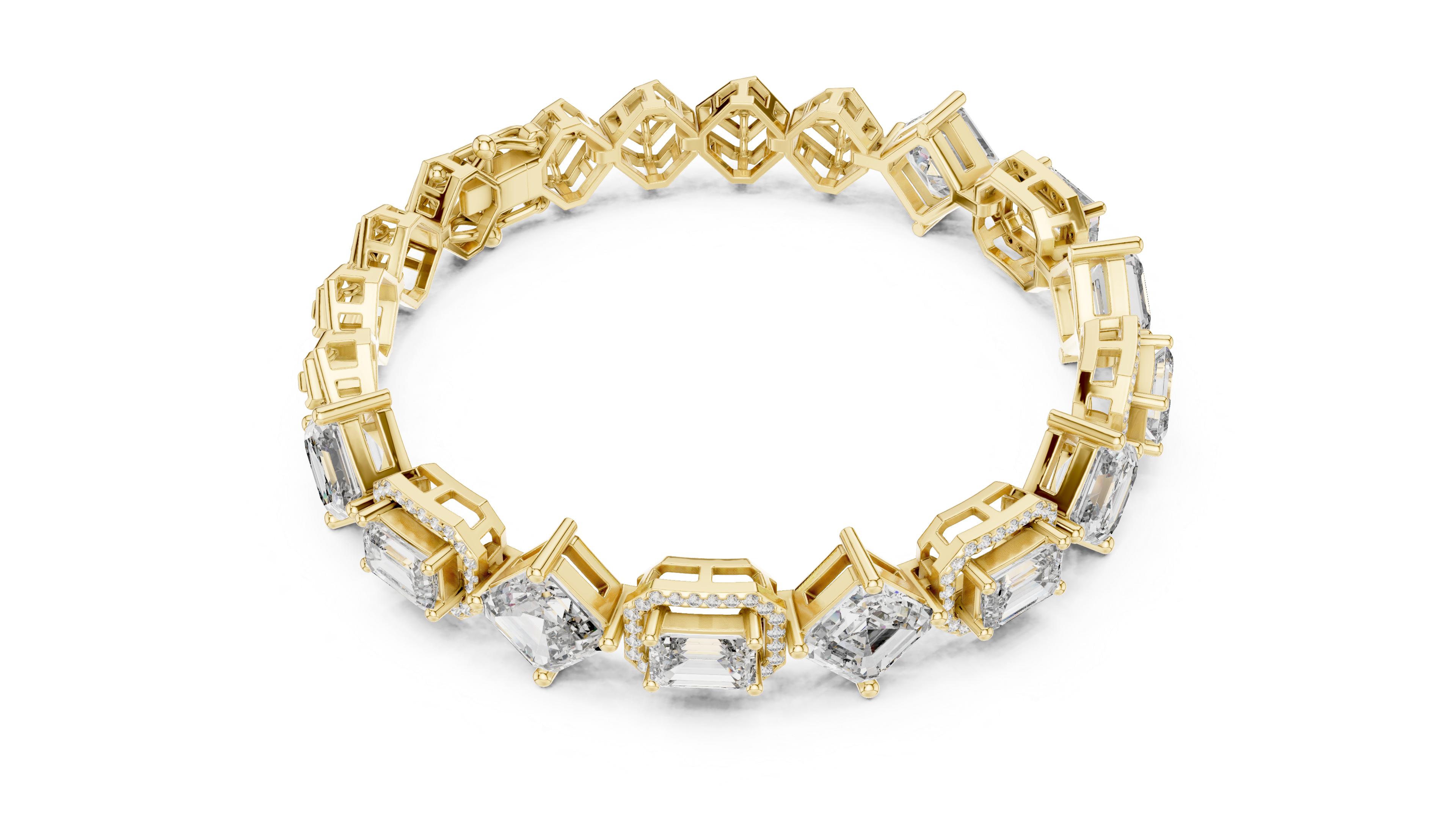 12.04 CT EF VS/SI Lab Grown Certified Diamond Tennis Wedding Bracelet For Women's 14K Yellow Gold