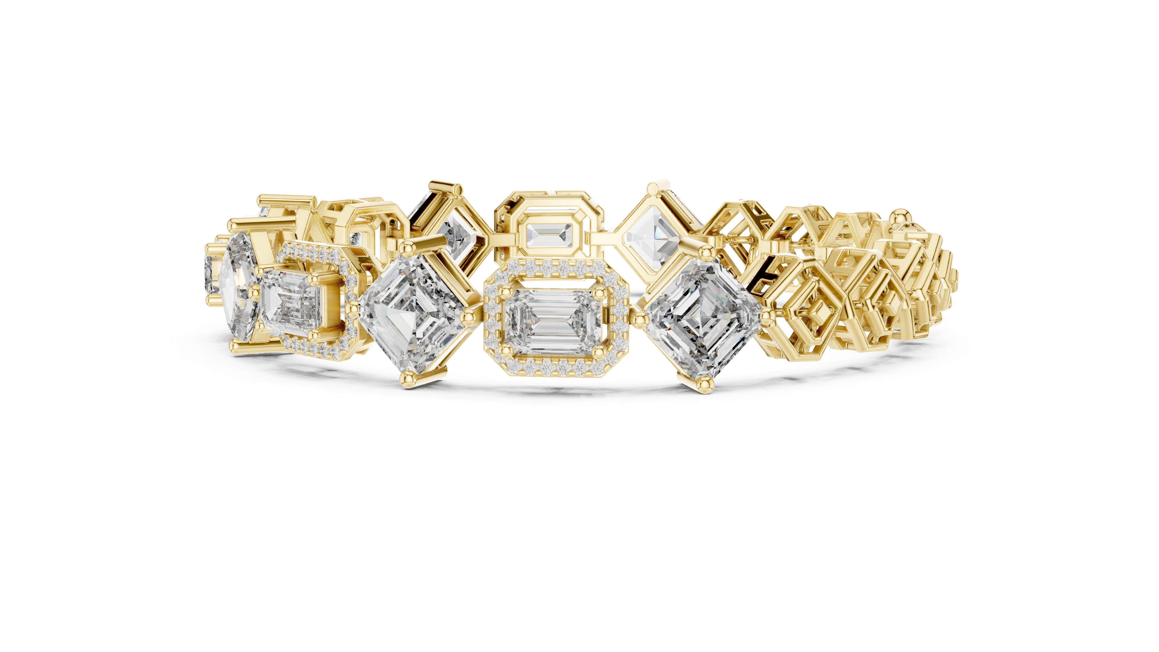 12.04 CT EF VS/SI Lab Grown Certified Diamond Tennis Wedding Bracelet For Women's 14K Yellow Gold