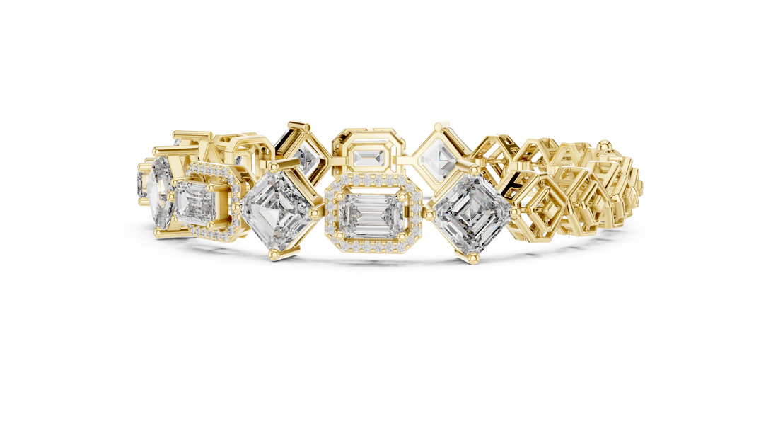 12.04 CT EF VS/SI Lab Grown Certified Diamond Tennis Wedding Bracelet For Women's 14K Yellow Gold