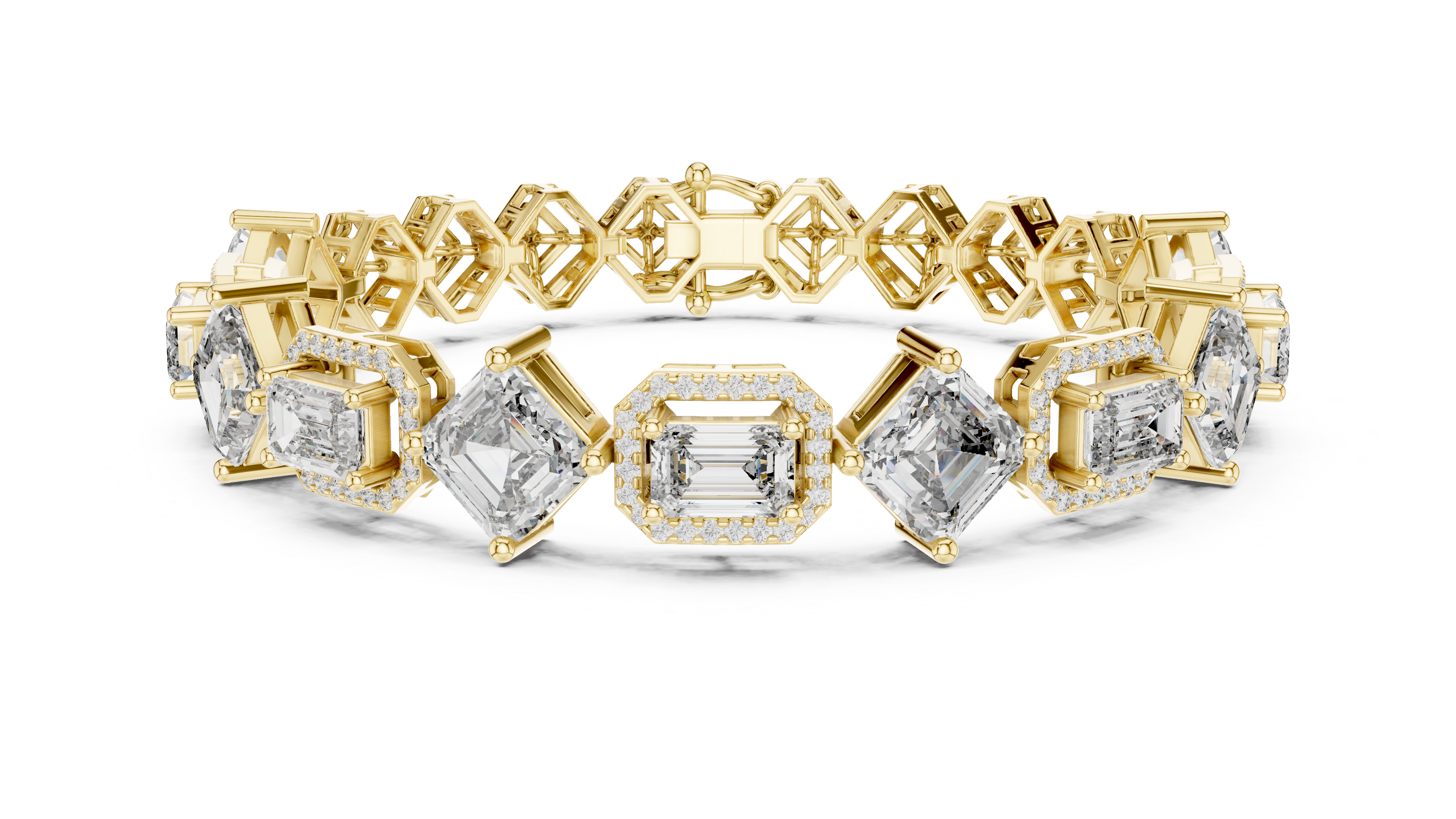 12.04 CT EF VS/SI Lab Grown Certified Diamond Tennis Wedding Bracelet For Women's 14K Yellow Gold