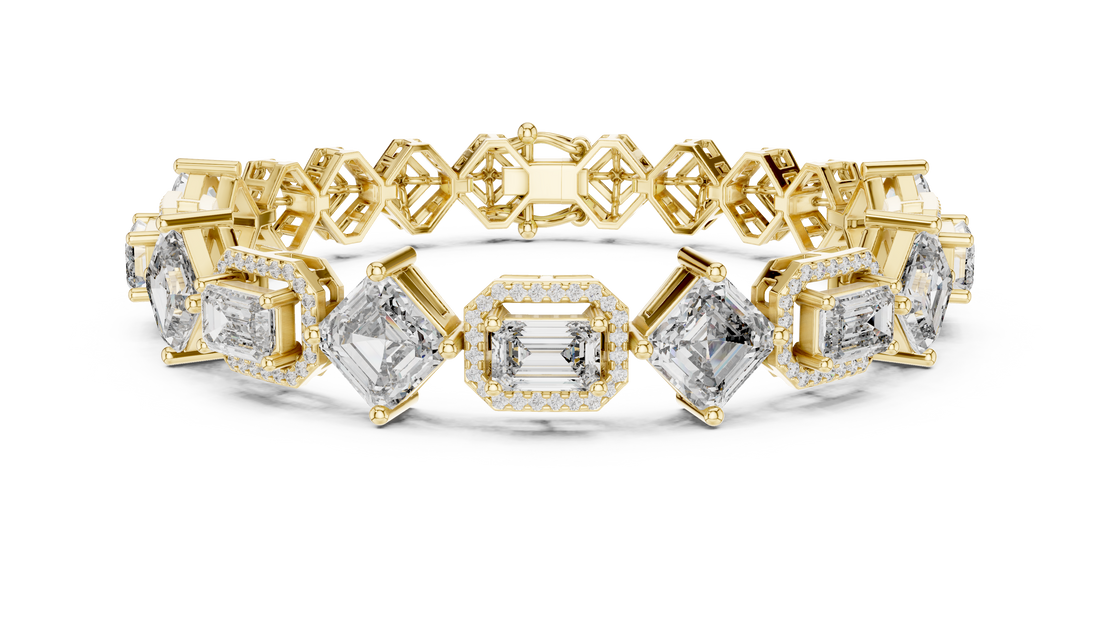 12.04 CT EF VS/SI Lab Grown Certified Diamond Tennis Wedding Bracelet For Women's 14K Yellow Gold
