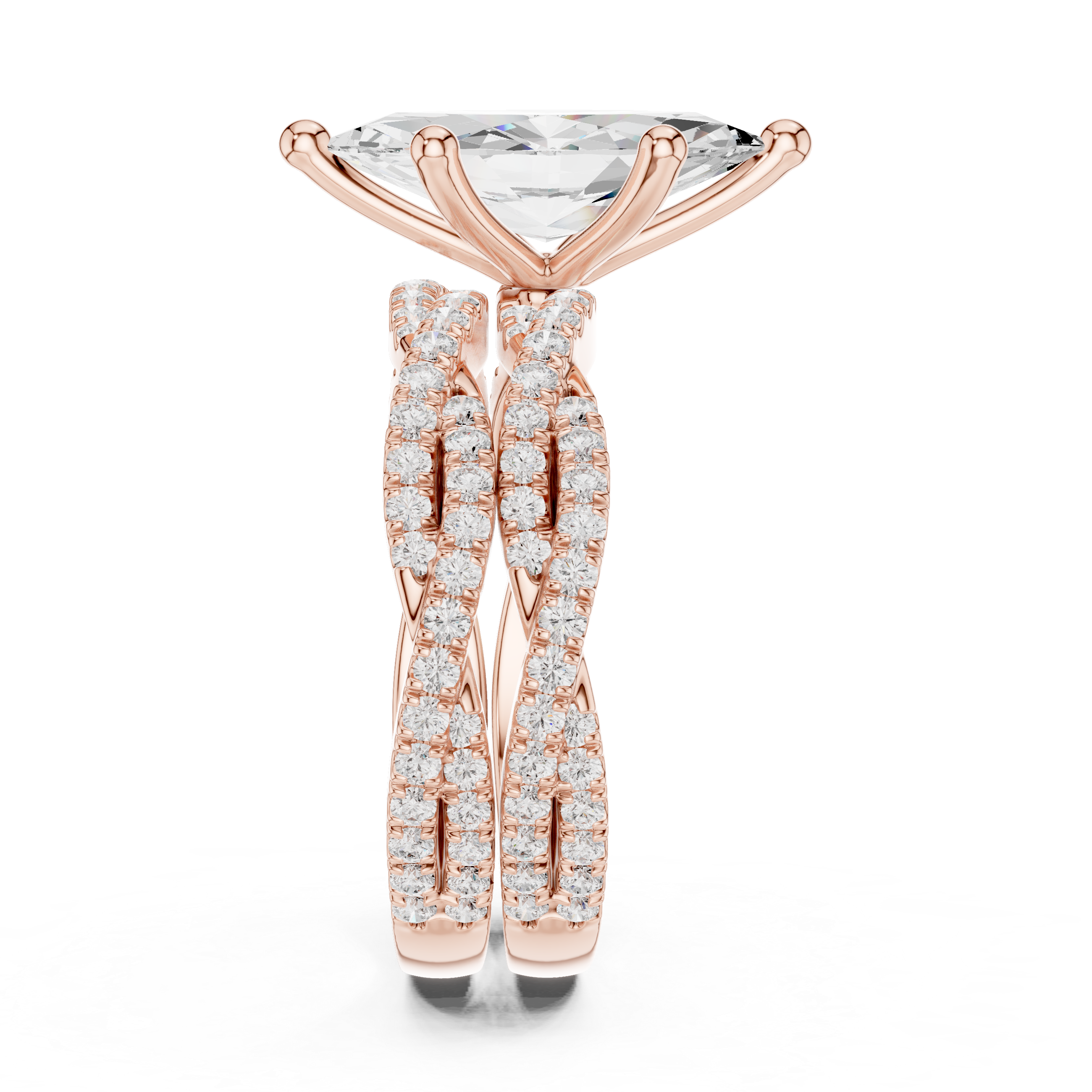 3.23 CT Bridal Set Ring – EF VS/SI Lab-Created Diamond in 14K Yellow Gold | Women's Engagement or Wedding