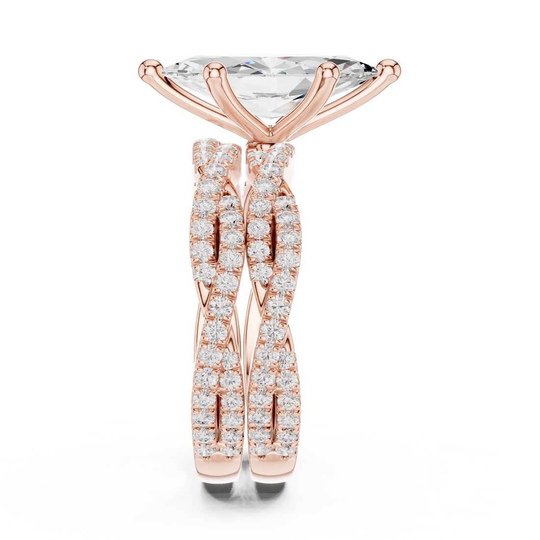 3.23 CT Bridal Set Ring – EF VS/SI Lab-Created Diamond in 14K Yellow Gold | Women's Engagement or Wedding