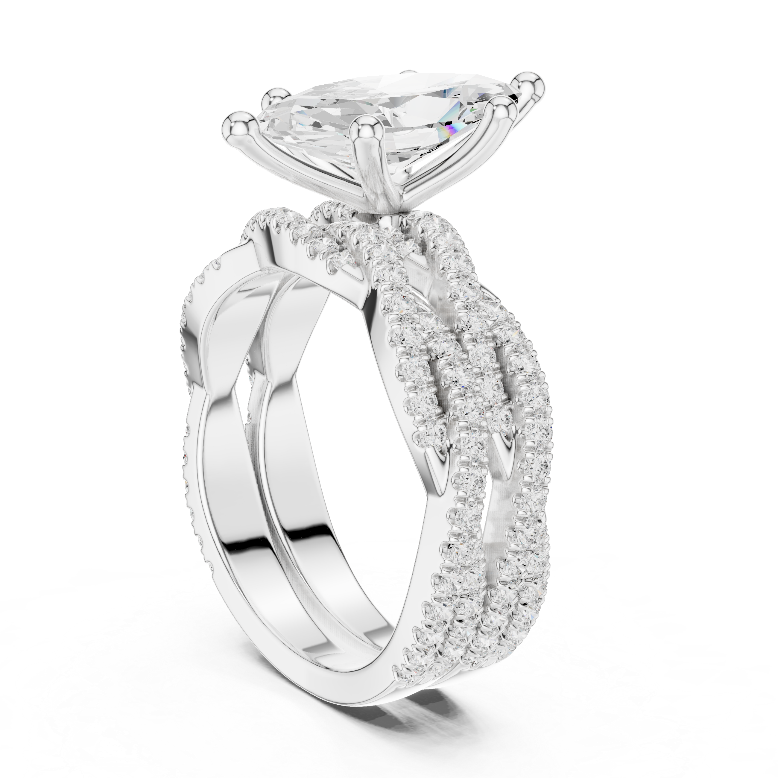 3.23 CT Bridal Set Ring – EF VS/SI Lab-Created Diamond in 14K Yellow Gold | Women's Engagement or Wedding