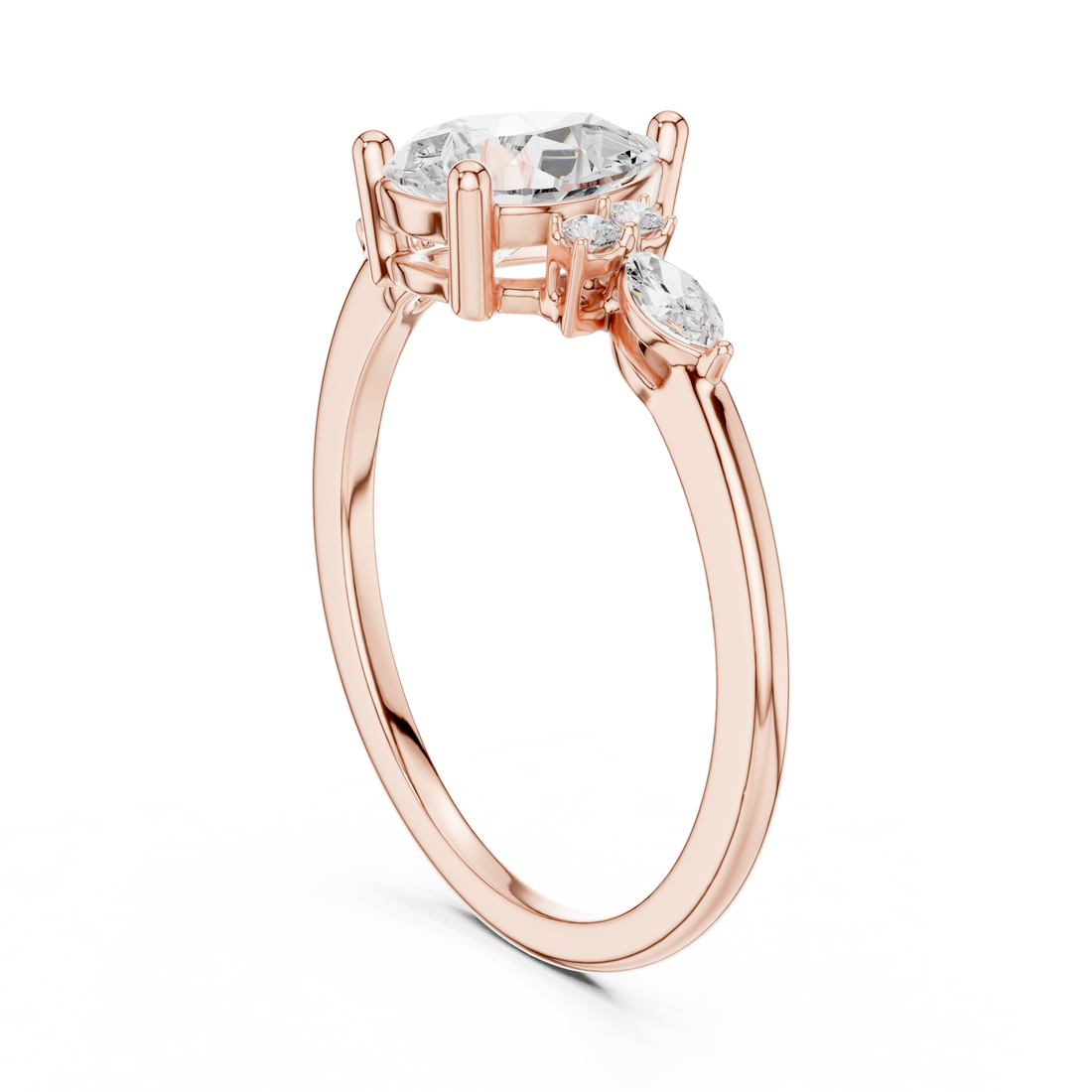 1.19 Carat Certified Lab-Grown Diamond Engagement Ring For Women's Prong Set 14K Gold Wedding Ring