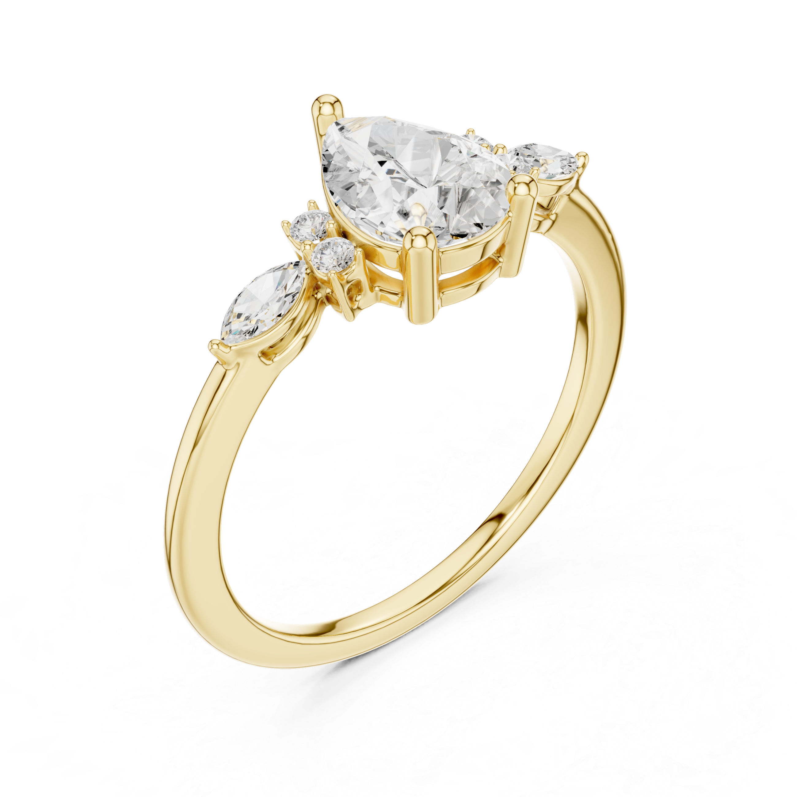 1.19 Carat Certified Lab-Grown Diamond Engagement Ring For Women's Prong Set 14K Gold Wedding Ring