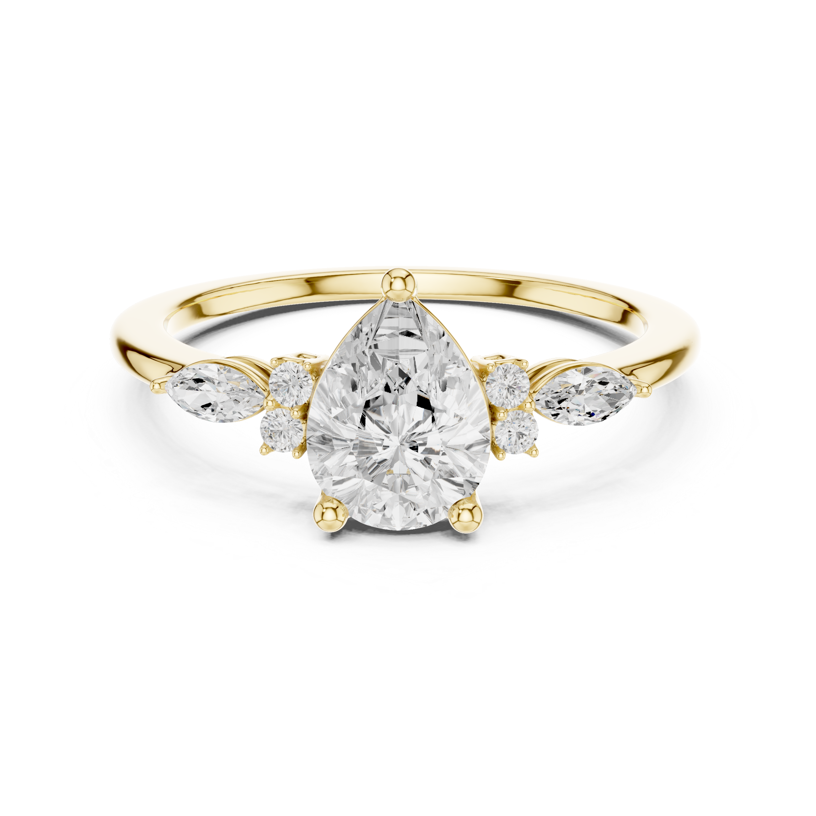 1.19 Carat Certified Lab-Grown Diamond Engagement Ring For Women's Prong Set 14K Gold Wedding Ring