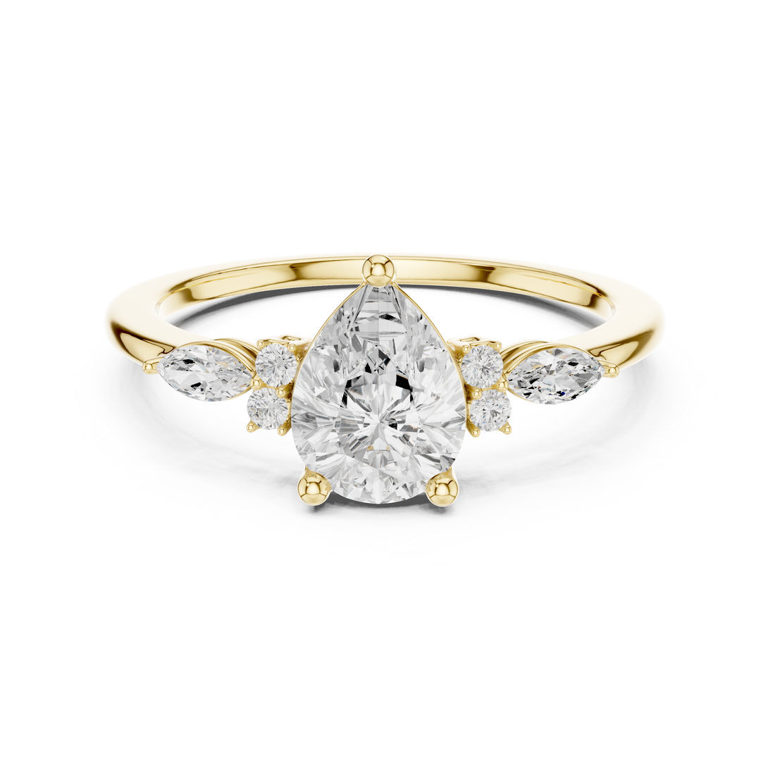 1.19 Carat Certified Lab-Grown Diamond Engagement Ring For Women's Prong Set 14K Gold Wedding Ring