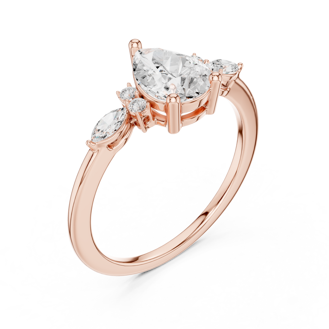 1.19 Carat Certified Lab-Grown Diamond Engagement Ring For Women's Prong Set 14K Gold Wedding Ring