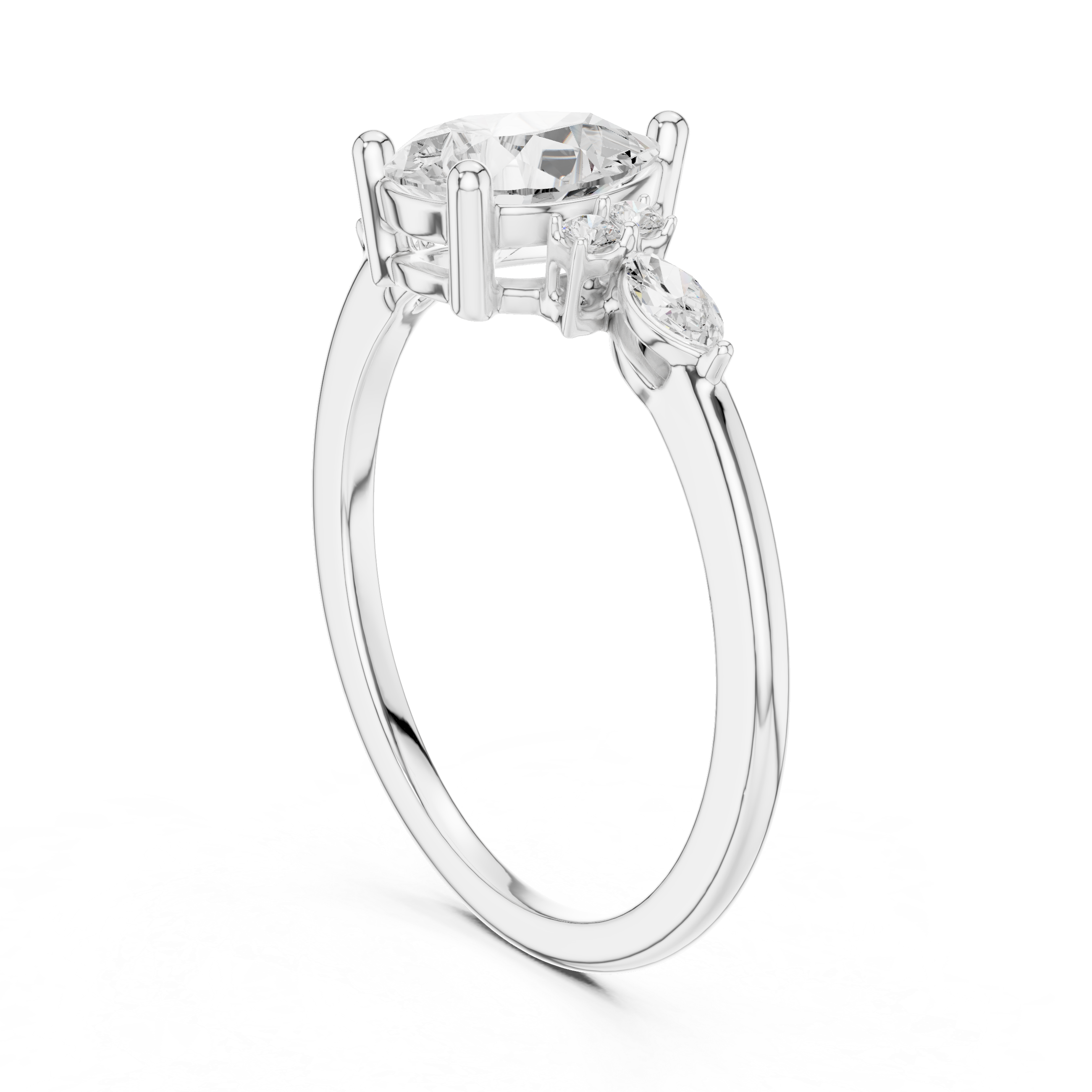 1.19 Carat Certified Lab-Grown Diamond Engagement Ring For Women's Prong Set 14K Gold Wedding Ring