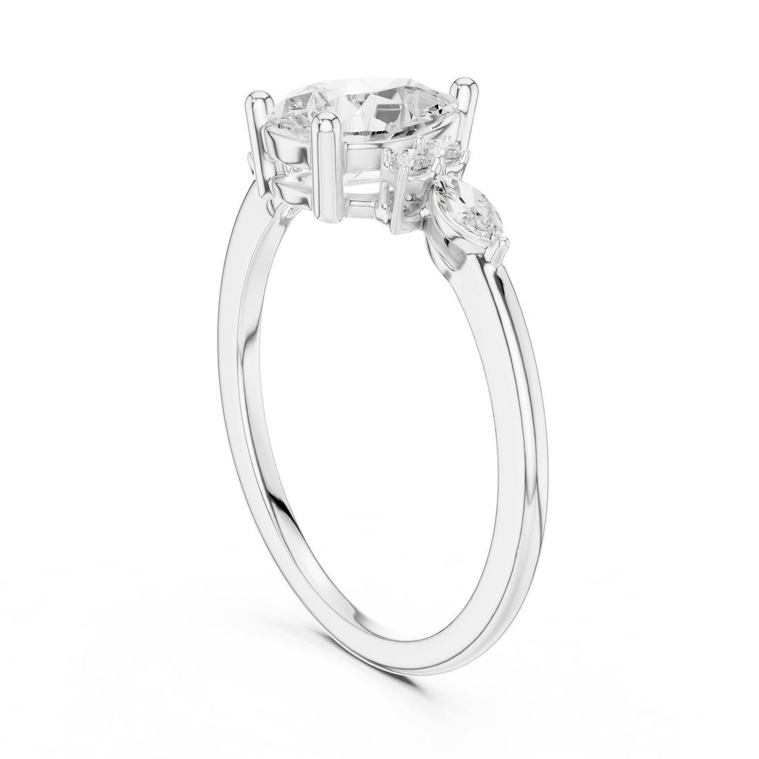 1.19 Carat Certified Lab-Grown Diamond Engagement Ring For Women's Prong Set 14K Gold Wedding Ring