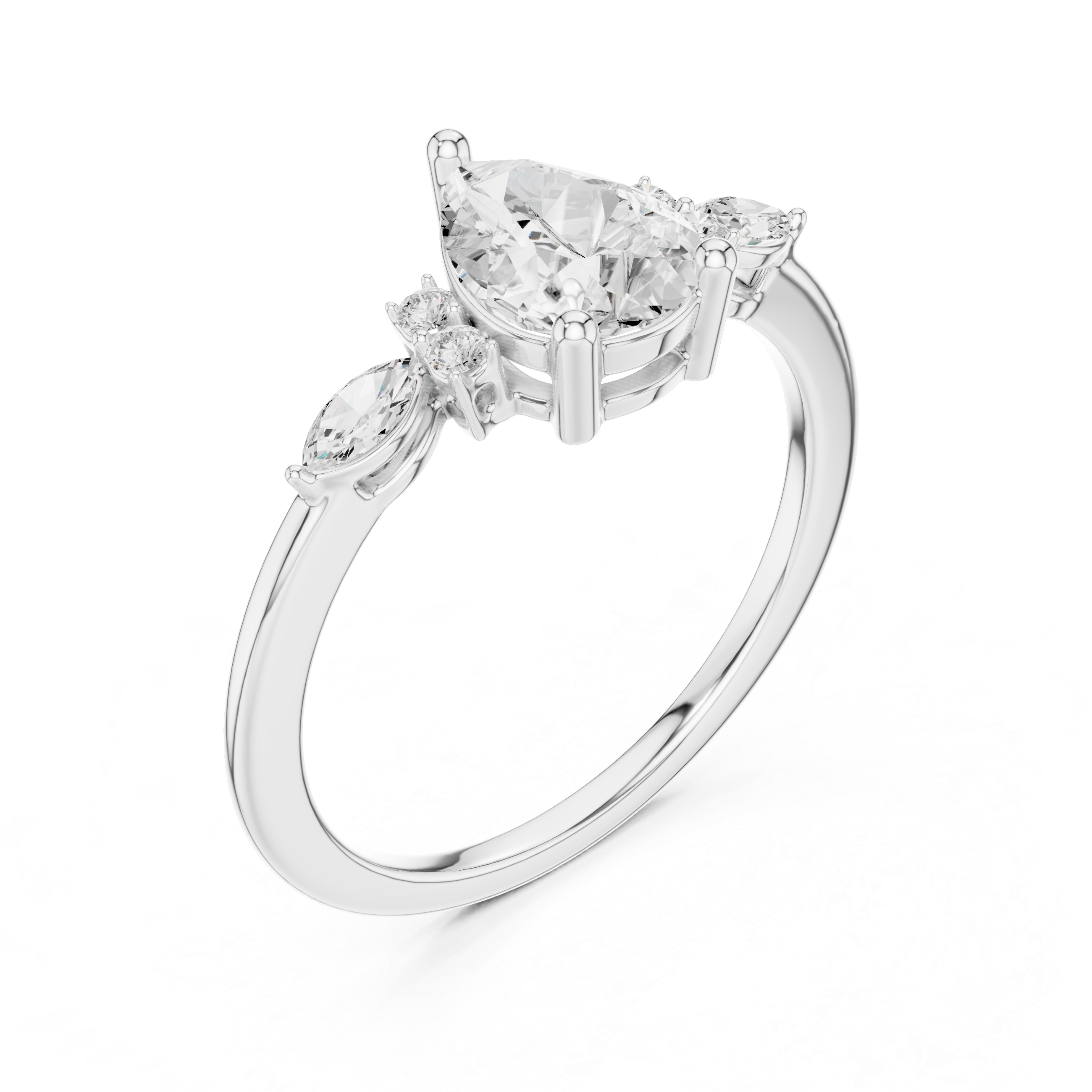 1.19 Carat Certified Lab-Grown Diamond Engagement Ring For Women's Prong Set 14K Gold Wedding Ring