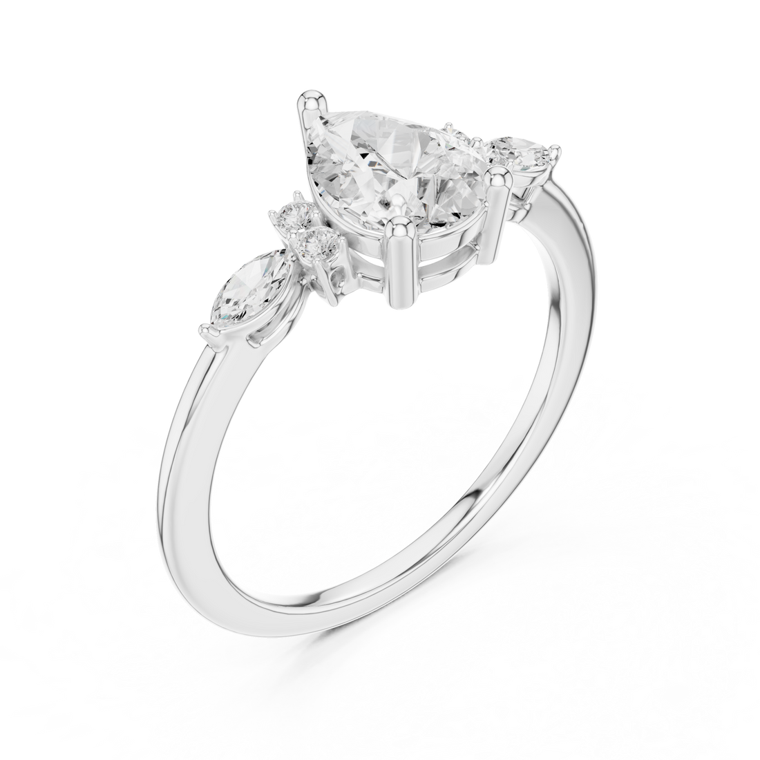 1.19 Carat Certified Lab-Grown Diamond Engagement Ring For Women's Prong Set 14K Gold Wedding Ring