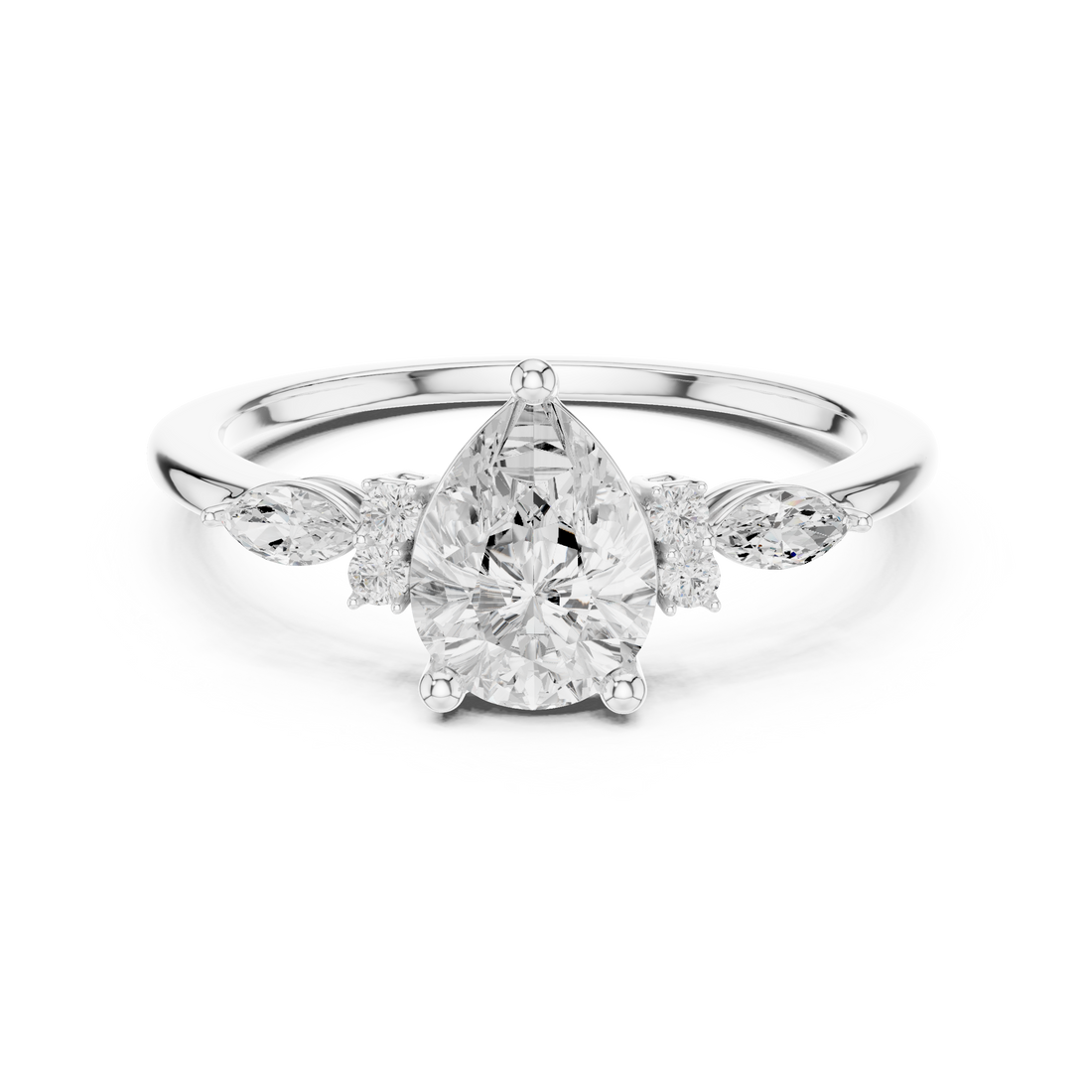 1.19 Carat Certified Lab-Grown Diamond Engagement Ring For Women's Prong Set 14K Gold Wedding Ring