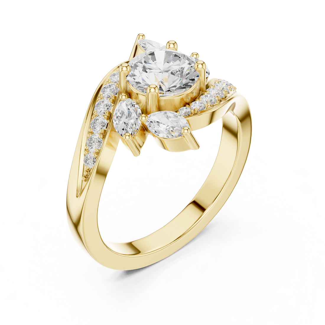 1.59 Carat Certified Lab-Grown Diamond Engagement Ring For Women's Prong Set 14K Gold Wedding Ring