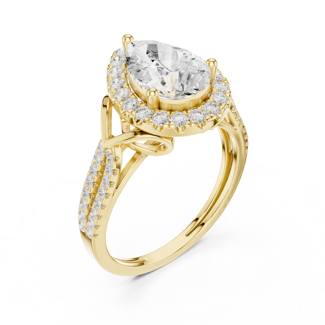 2.34Carat Certified Lab-Grown Diamond Engagement Ring For Women's Prong Set 14K Gold Wedding Ring