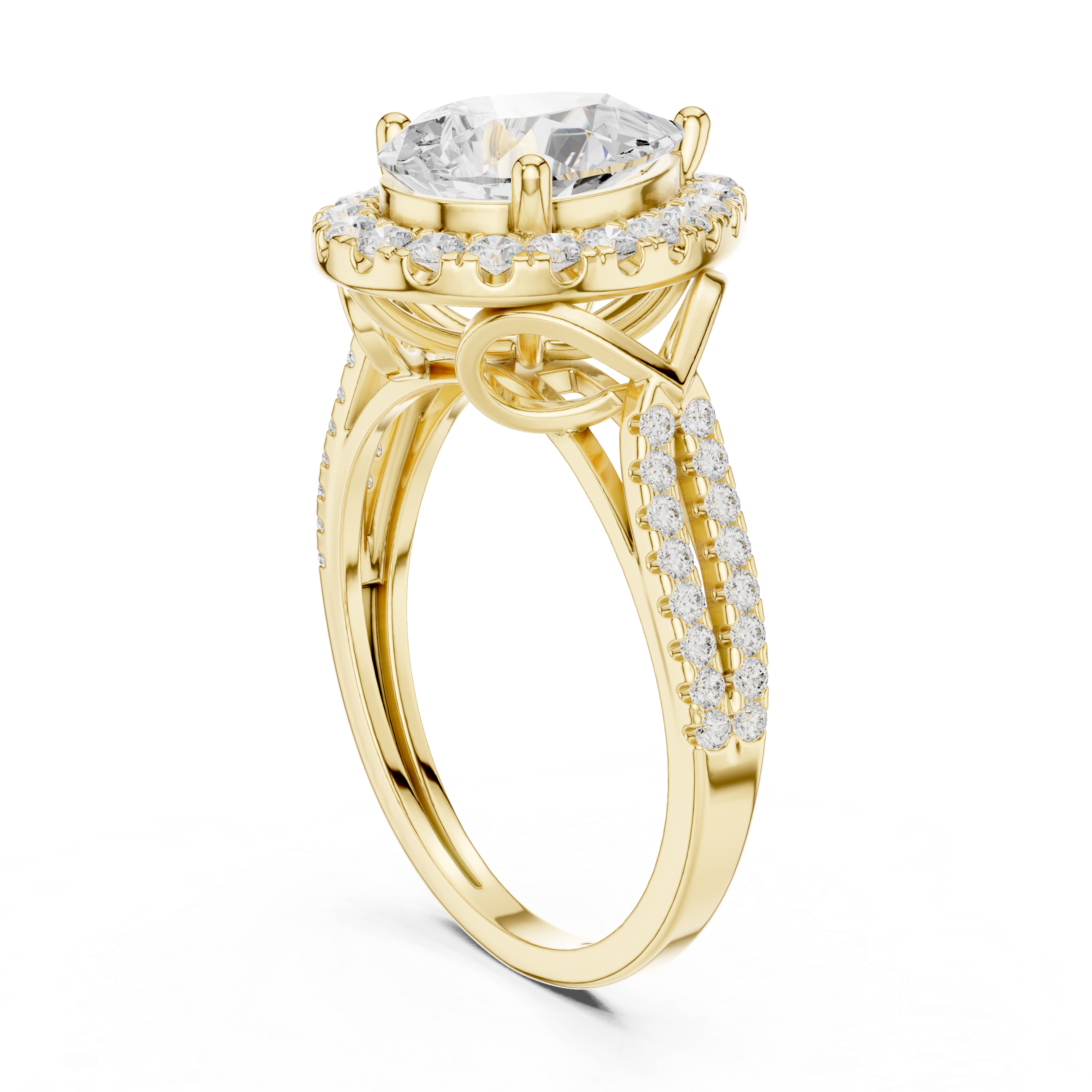 2.34Carat Certified Lab-Grown Diamond Engagement Ring For Women's Prong Set 14K Gold Wedding Ring