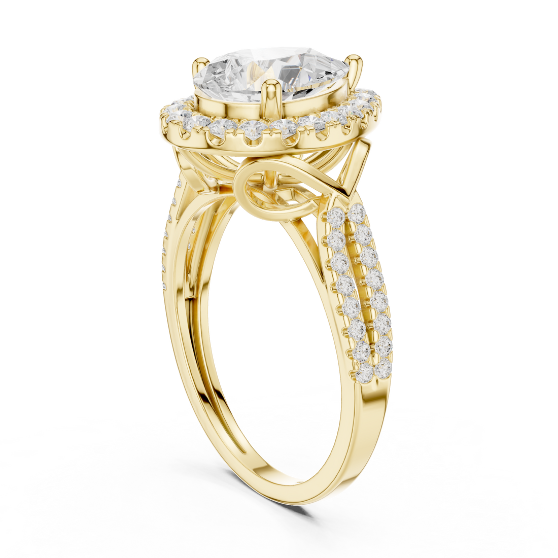 2.34Carat Certified Lab-Grown Diamond Engagement Ring For Women's Prong Set 14K Gold Wedding Ring