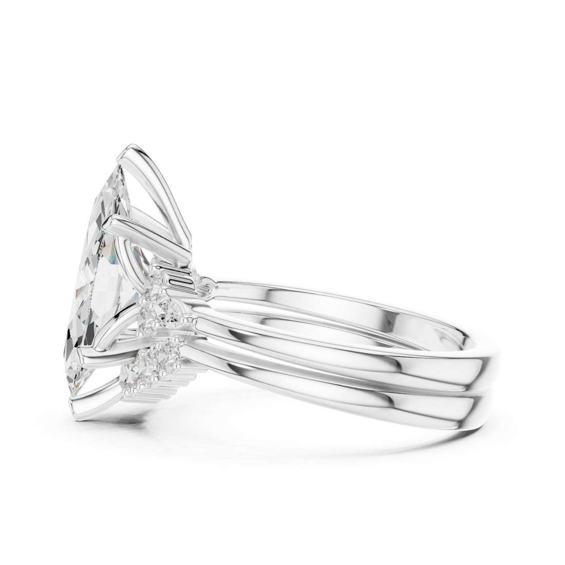 2.92 Carat Bridal Set Ring – EF VS/SI Lab-Created Diamond in 14K Rose Gold | Women's Engagement or Wedding