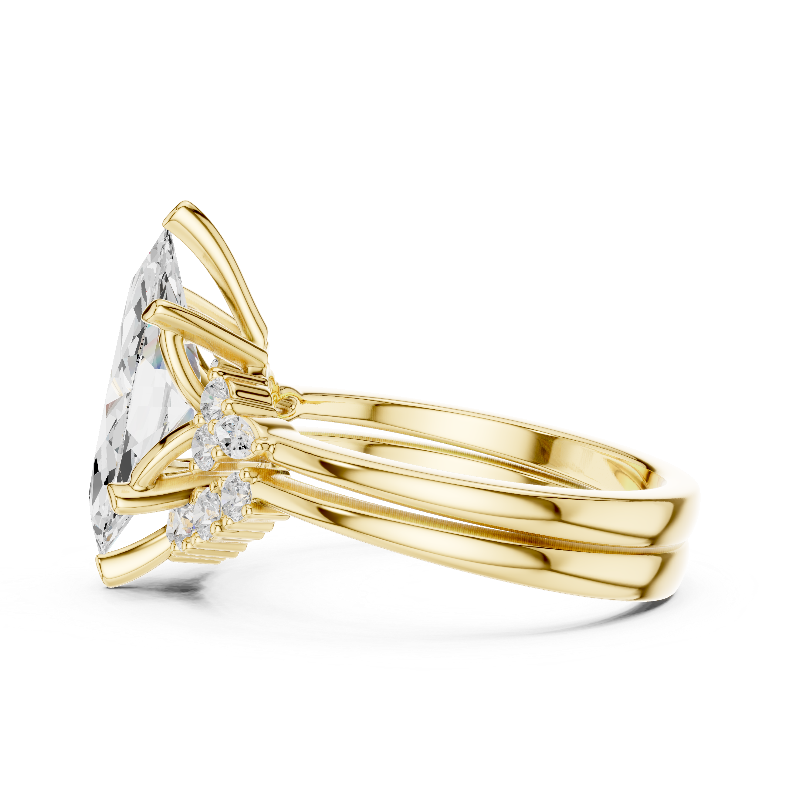 2.92 Carat Bridal Set Ring – EF VS/SI Lab-Created Diamond in 14K Rose Gold | Women's Engagement or Wedding