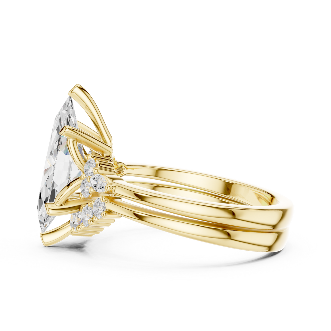 2.92 Carat Bridal Set Ring – EF VS/SI Lab-Created Diamond in 14K Rose Gold | Women's Engagement or Wedding