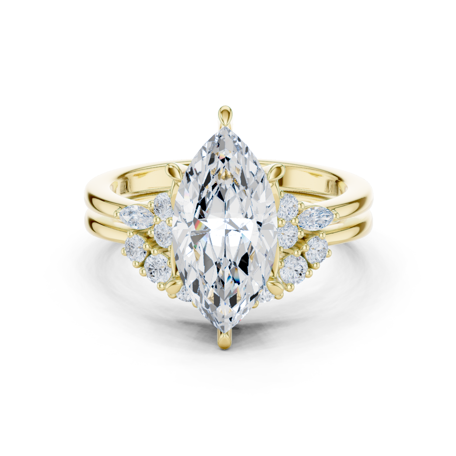 2.92 Carat Bridal Set Ring – EF VS/SI Lab-Created Diamond in 14K Rose Gold | Women's Engagement or Wedding