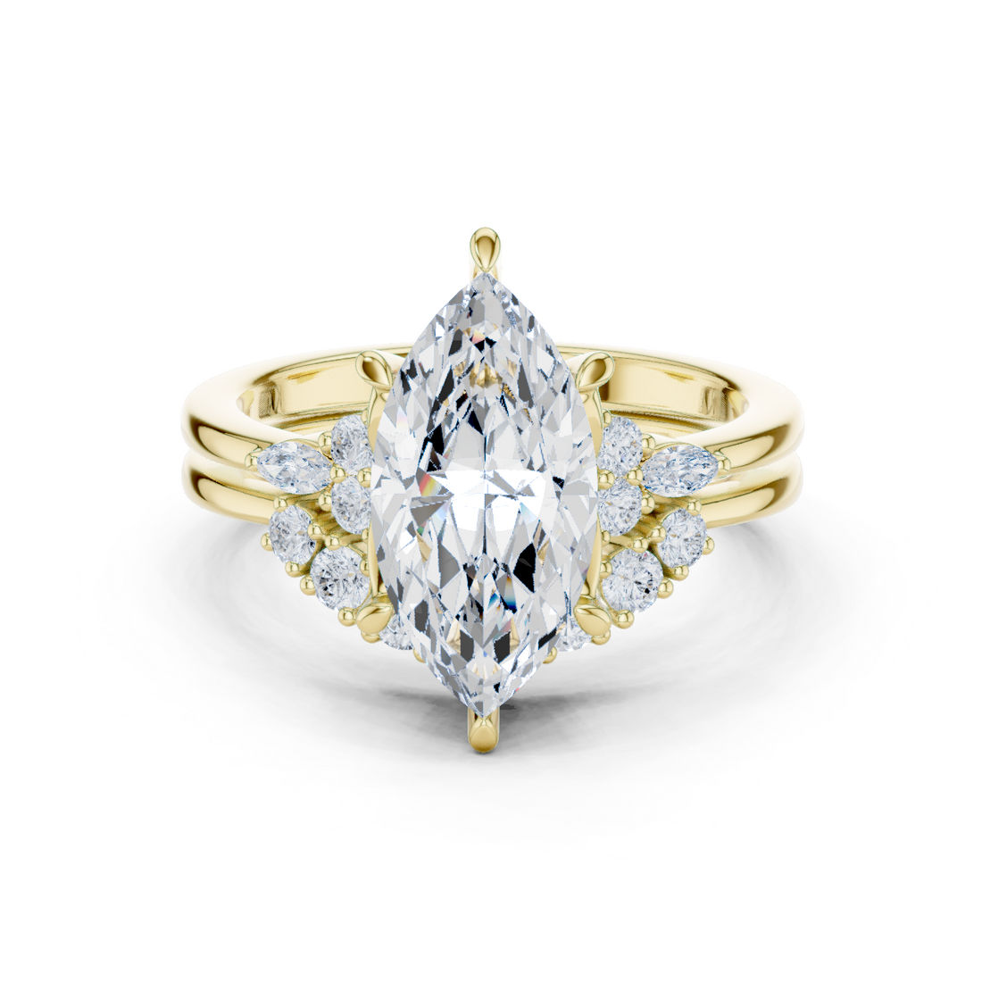 2.92 Carat Bridal Set Ring – EF VS/SI Lab-Created Diamond in 14K Rose Gold | Women's Engagement or Wedding
