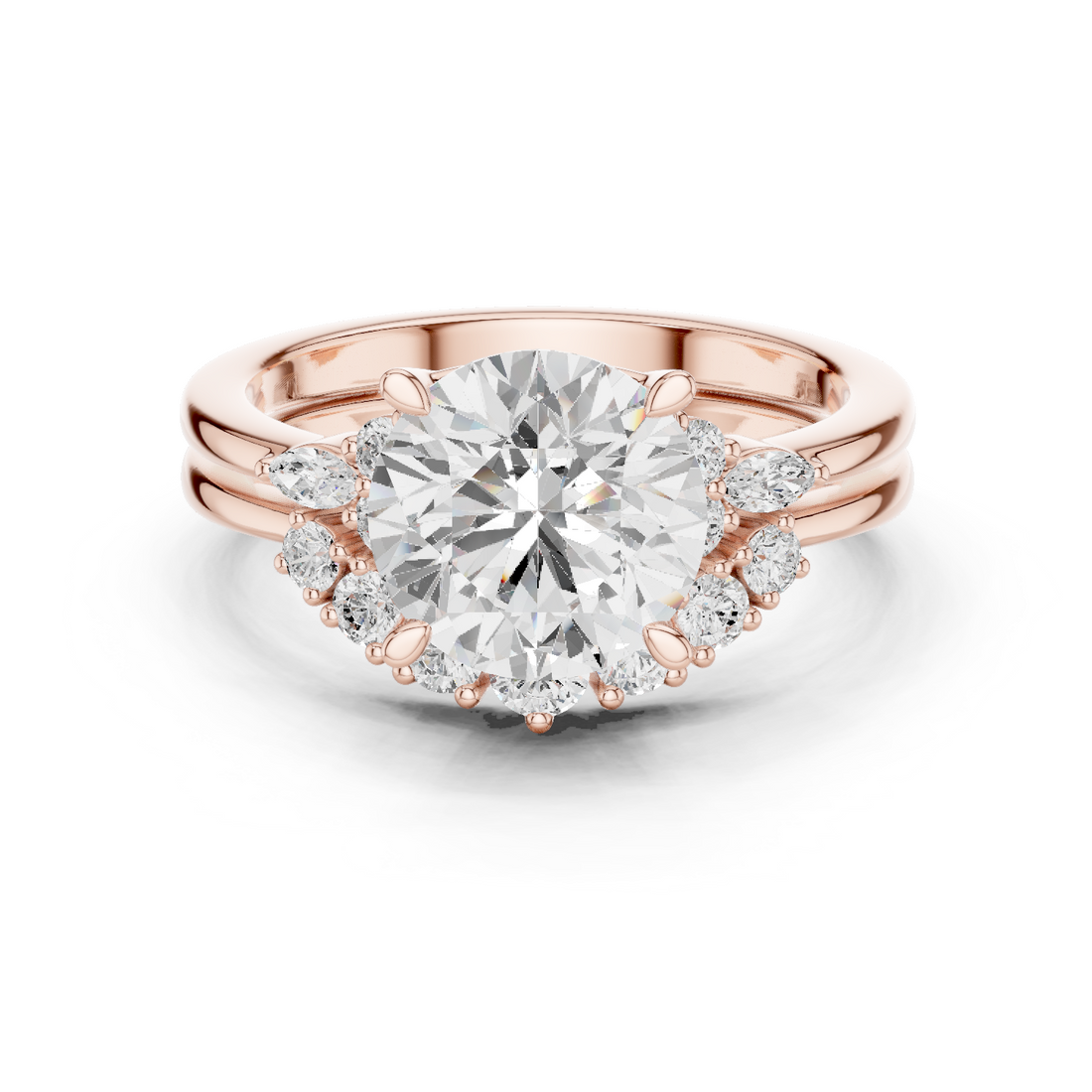 2.92 CT Bridal Set Ring – EF VS/SI Lab-Created Diamond in 14K Yellow Gold | Women's Engagement or Wedding